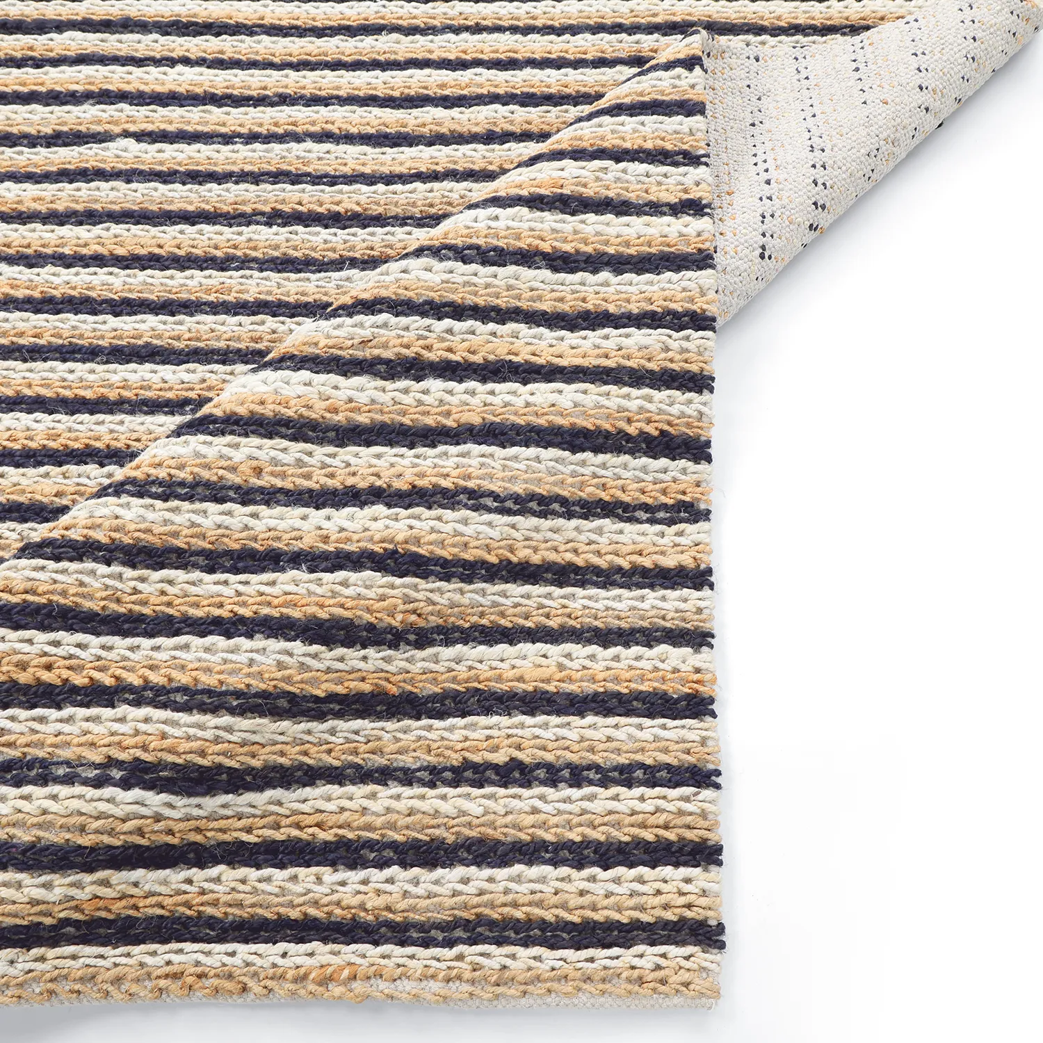 Juteteppe - Howrah Braided Jute (naturlig/hvit/svart)
