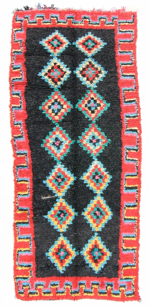 Marokkansk Boucherouite-teppe 300 x 120 cm