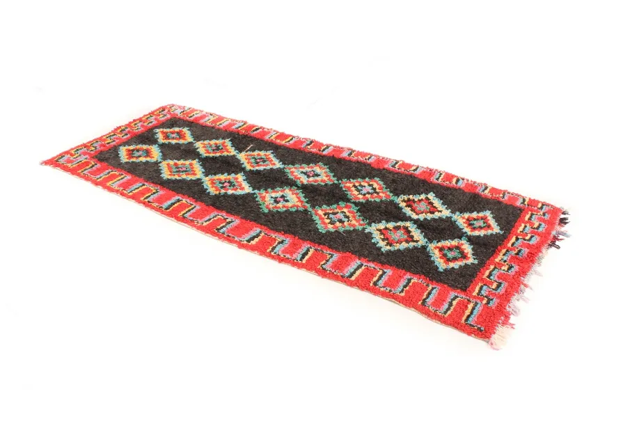 Marokkansk Boucherouite-teppe 300 x 120 cm