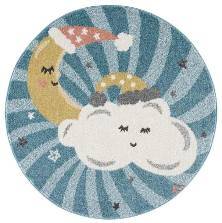 Barneteppe - Night Clouds Rund (multi)
