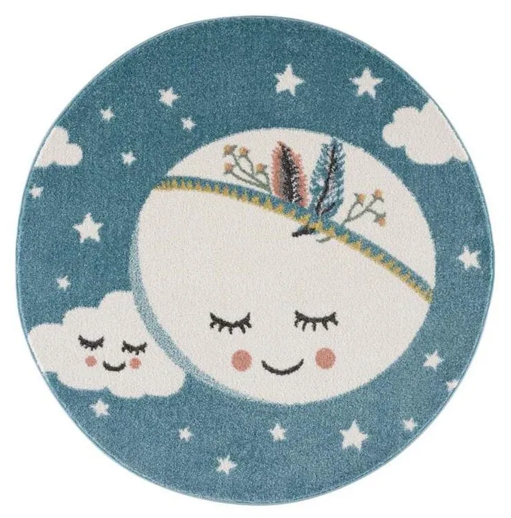Barneteppe - Night Sky Rund (multi)