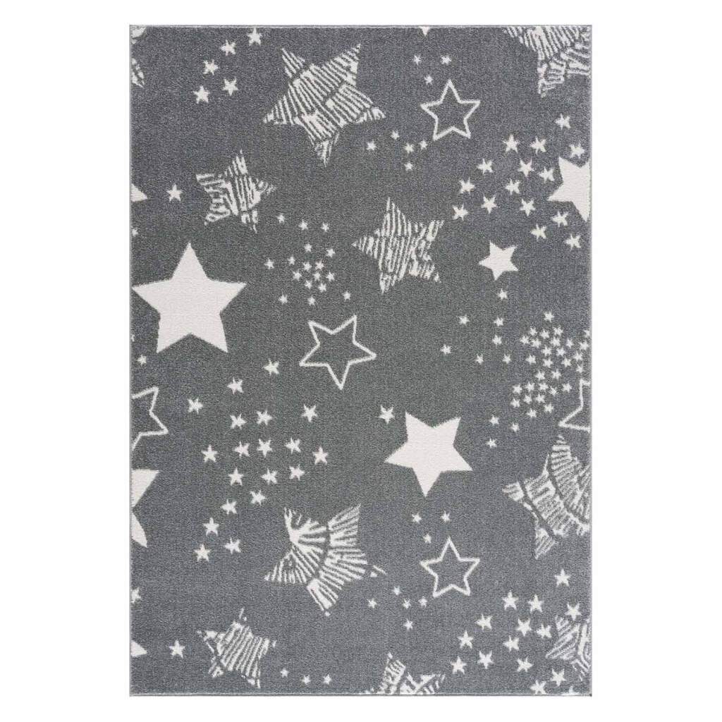 Barneteppe - Stars (grå)