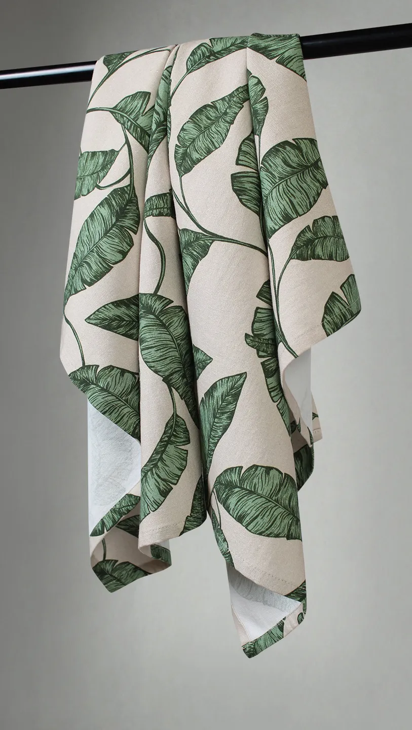 Kjøkkenhåndkle 2-pak - Leaves (grønn)