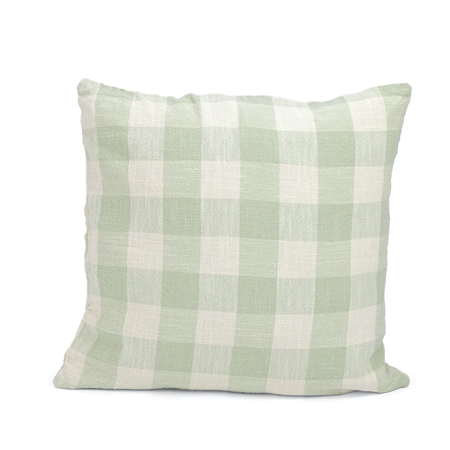 Putetrekk - Isela check cotton cushion cover (krem/lys grønn)