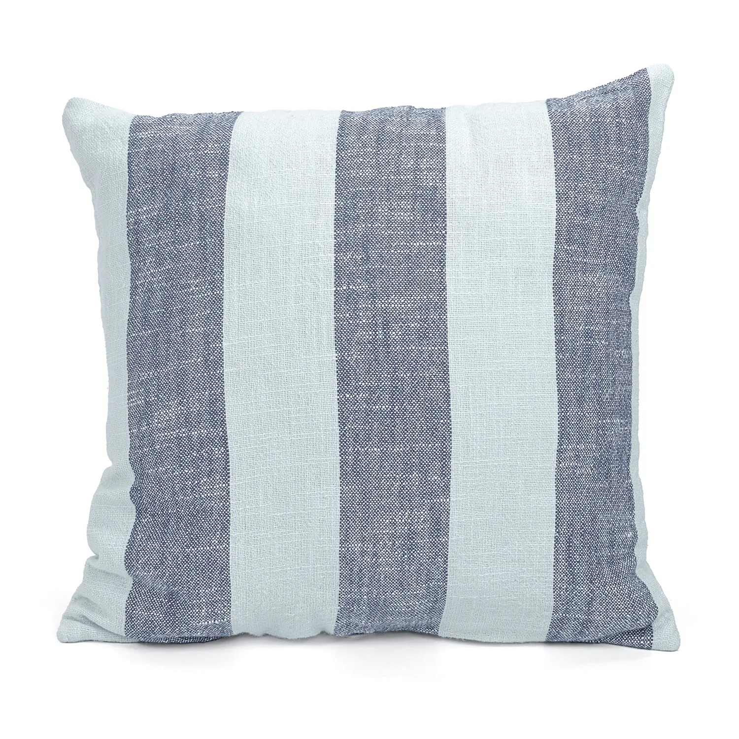 Putetrekk - Kora stripe cotton cushion cover (marineblå/lyseblå)