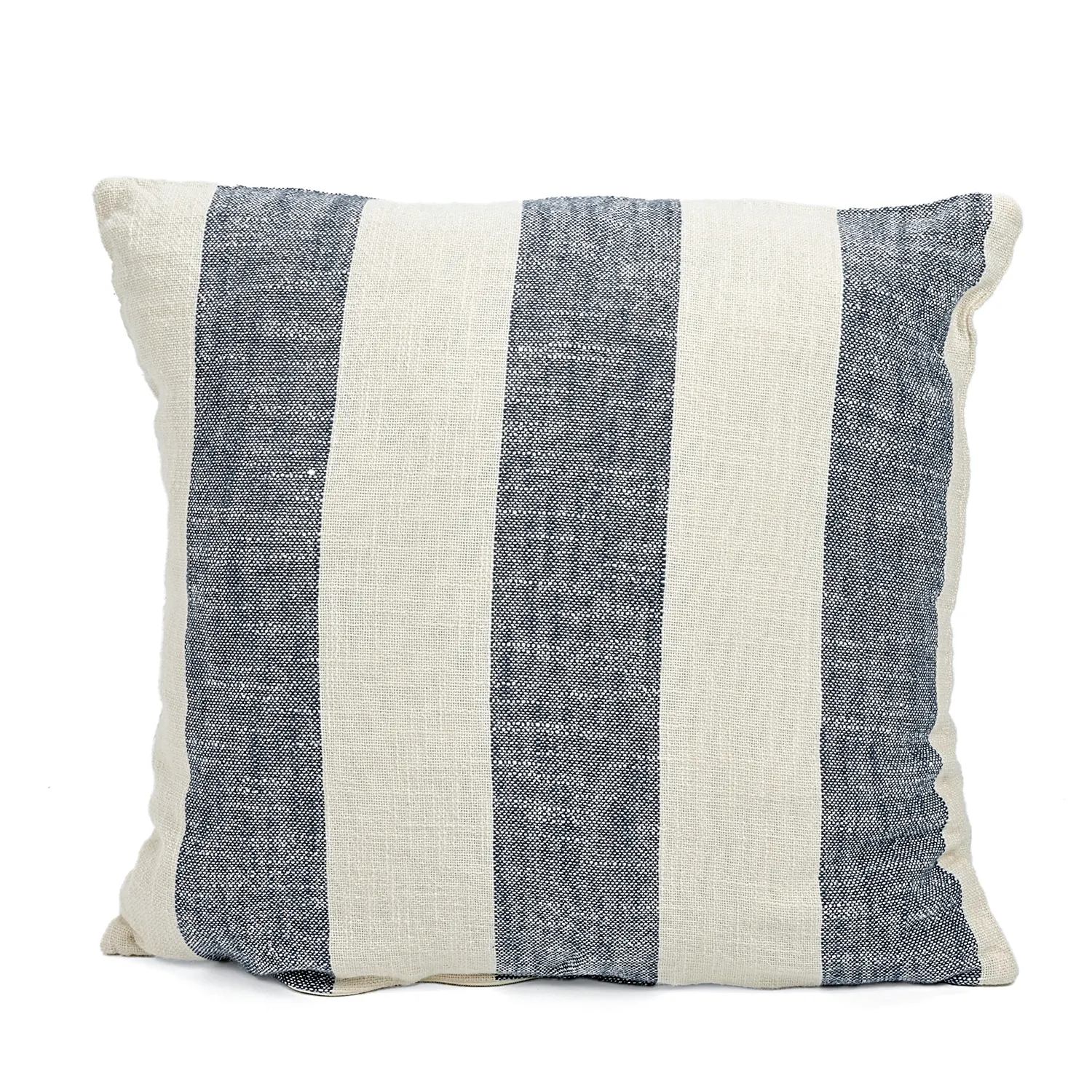 Putetrekk - Kora stripe cotton cushion cover (krem/marineblå)