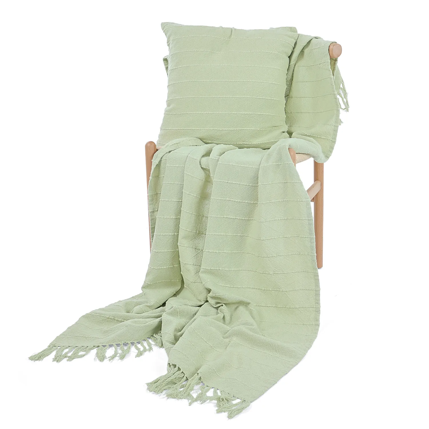 Pledd - Nalani cotton throw (lysegrønn)