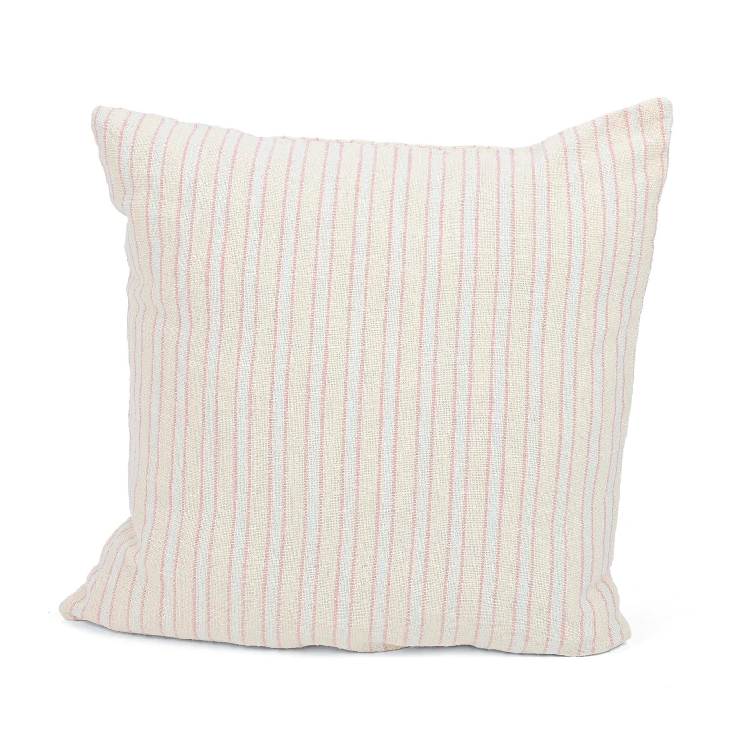 Putetrekk - Rumi stripe cotton cushion cover (krem/rosa/lyseblå)