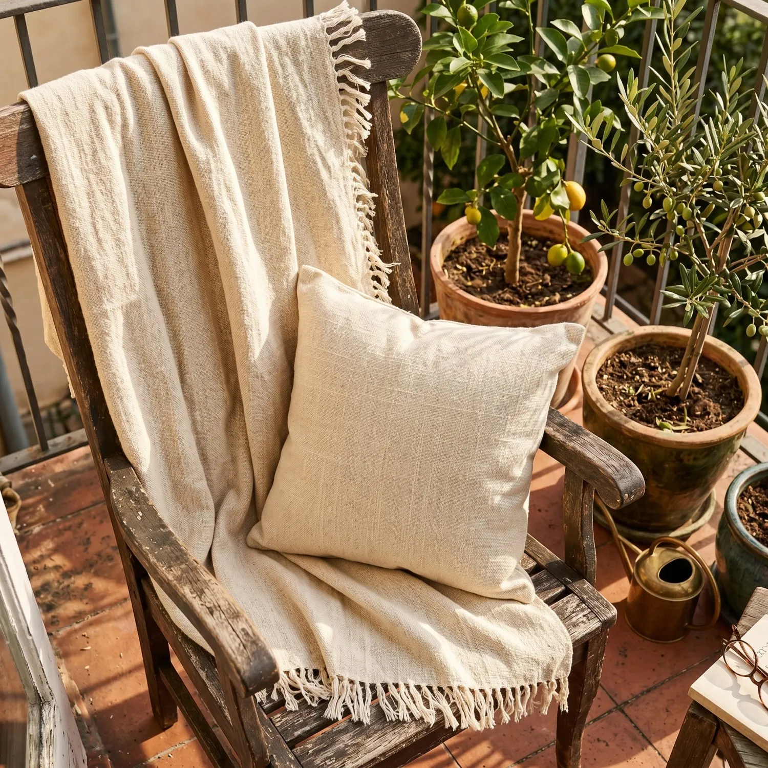 Putetrekk - Veya cotton cushion cover (krem)