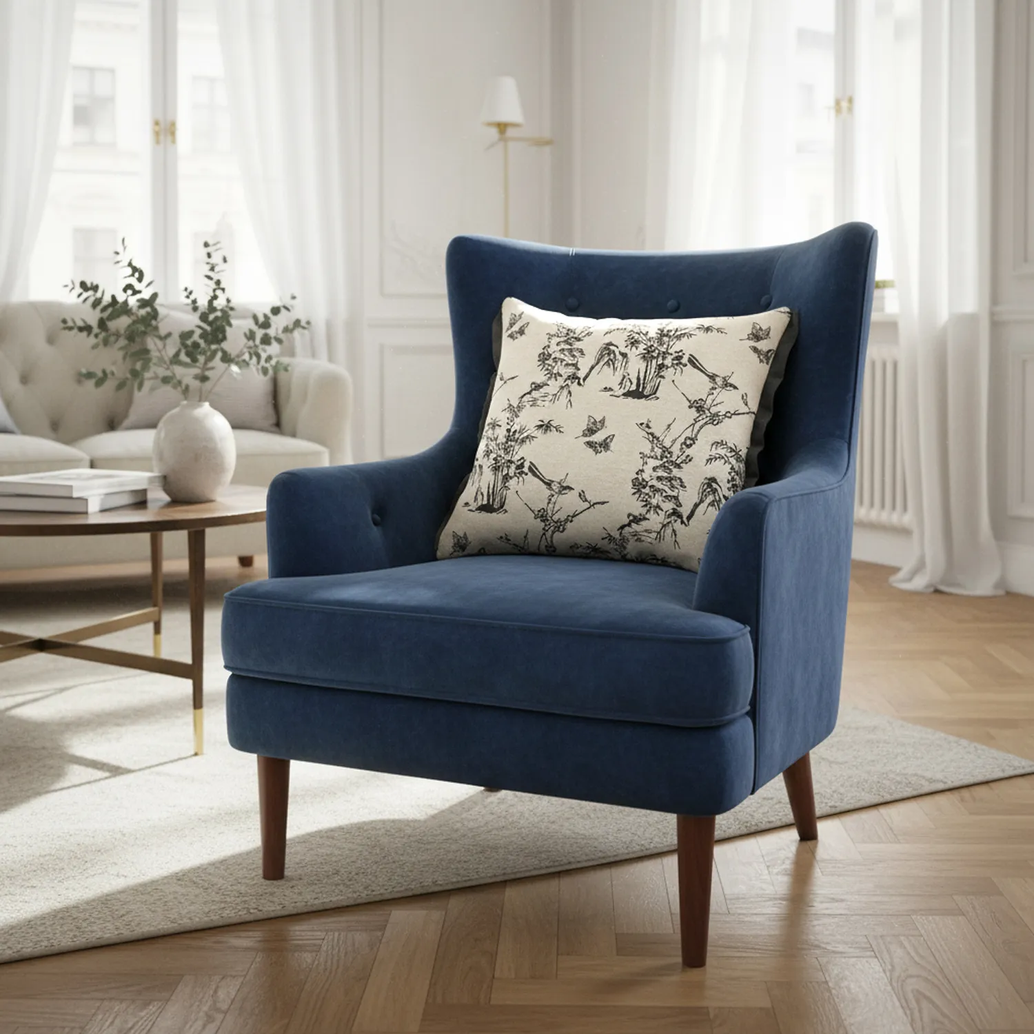 Putetrekk - Viborg Embroidered Cushion Cover (multi)