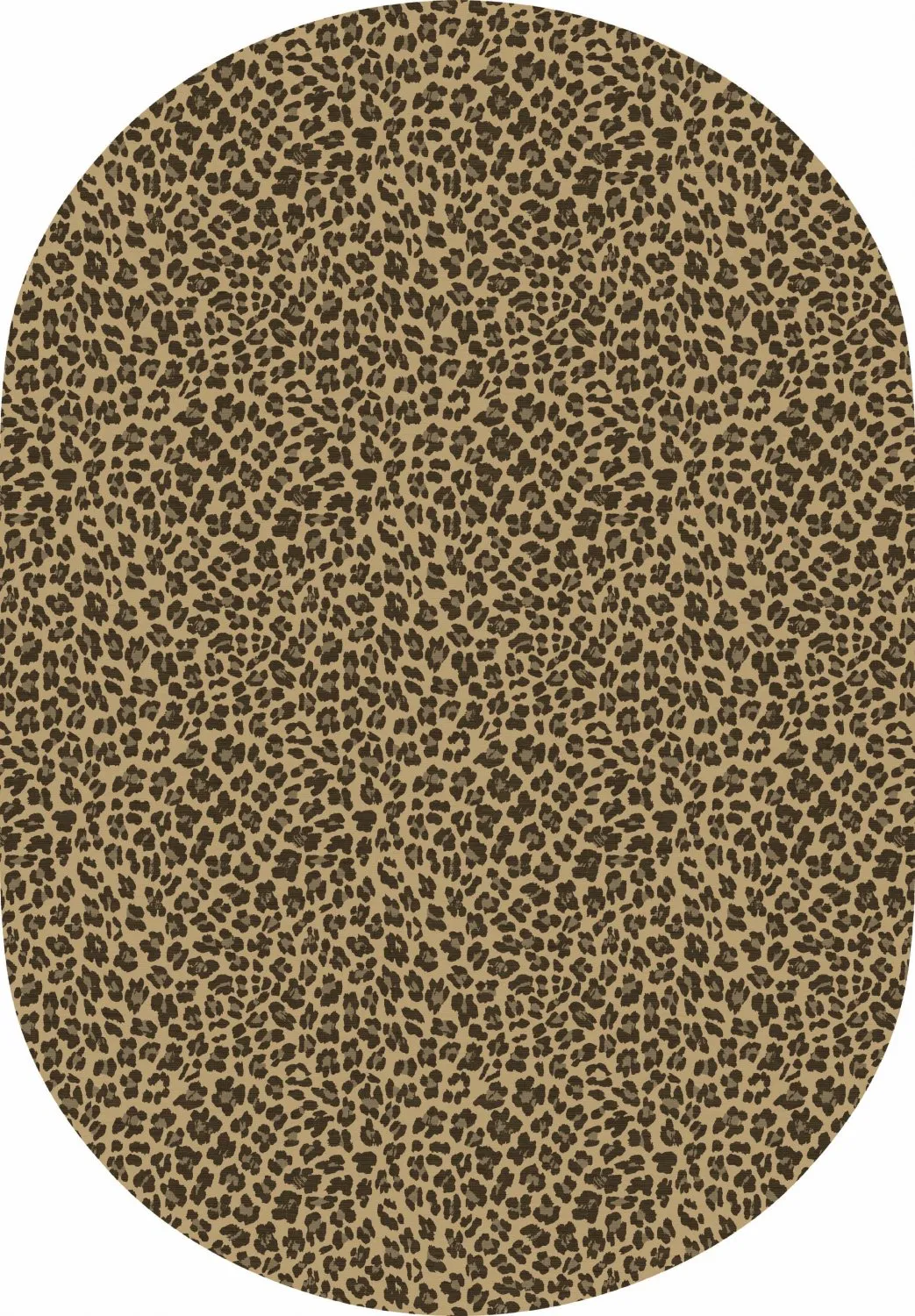 Ovalt teppe - Leopard (brun)