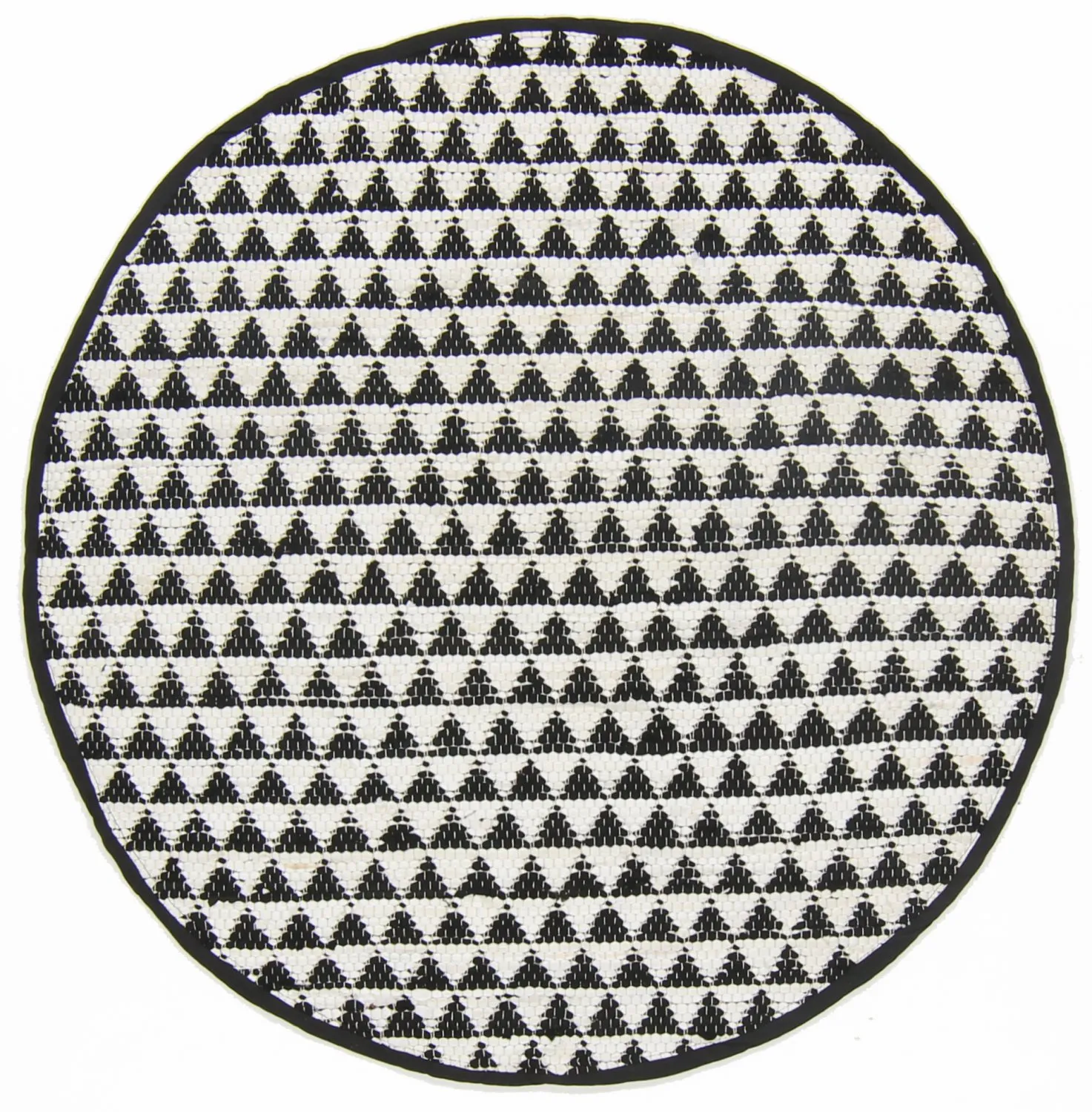 Runde tepper - Lindby (sort/hvit)