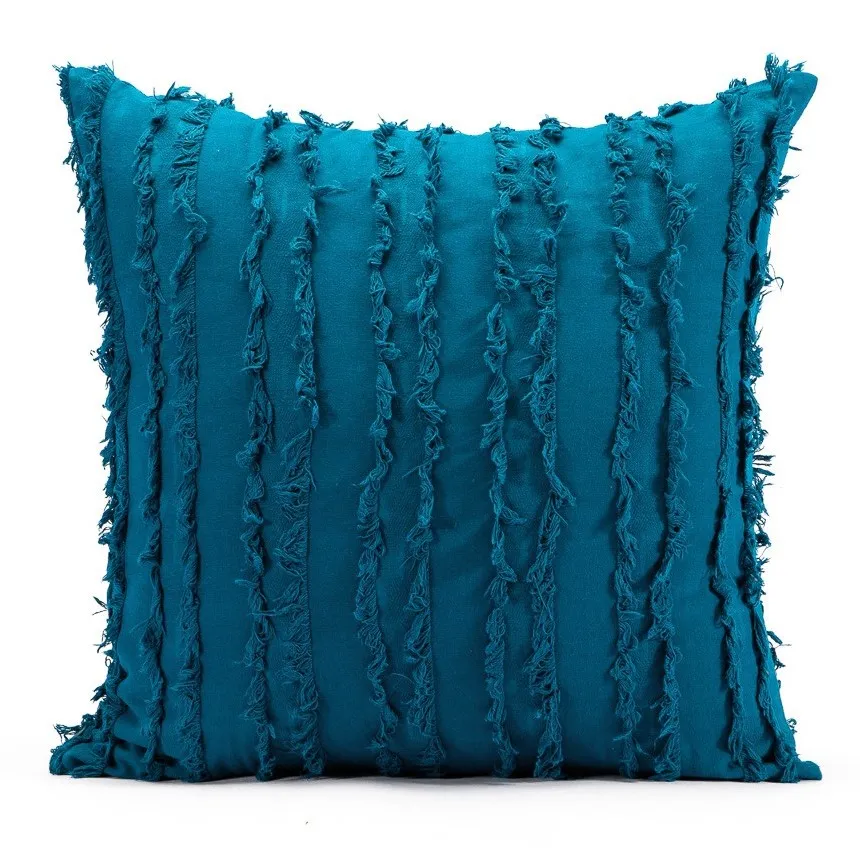 Putetrekk - Boho Linen 45 x 45 cm (blå)