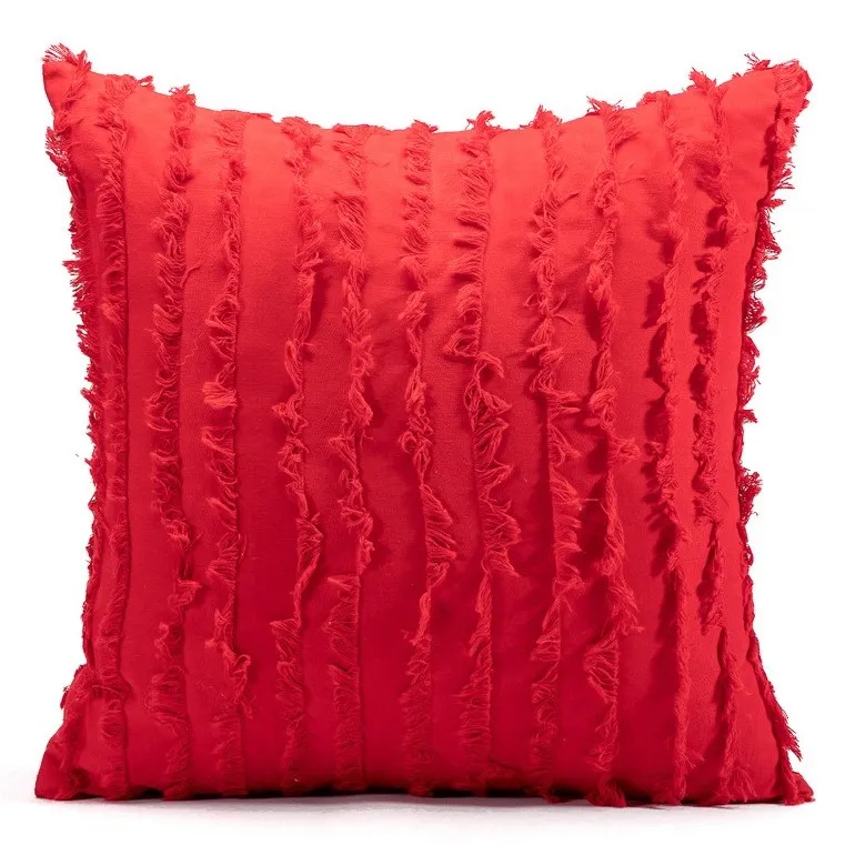 Putetrekk - Boho Linen 45 x 45 cm (rød)