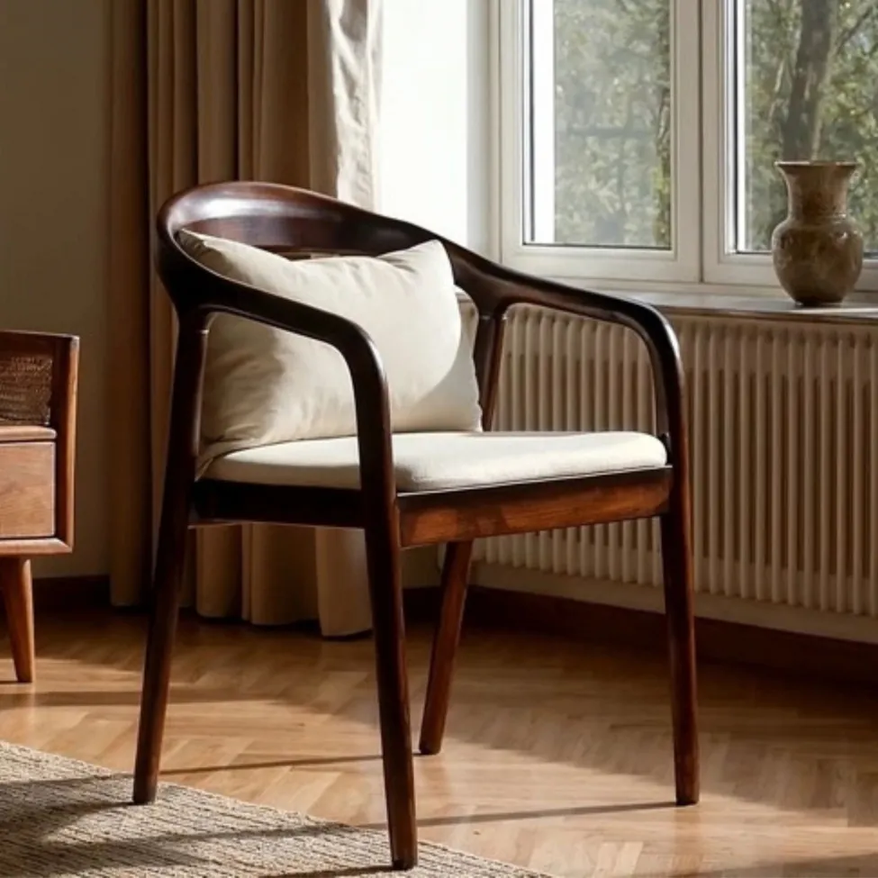 Armstol - Aspa (mørk brun/beige) - 2 stk