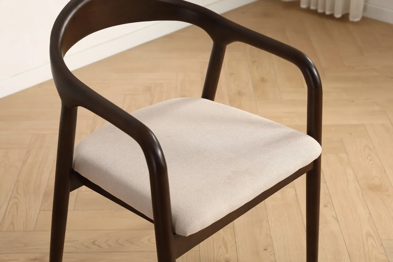 Armstol - Aspa (mørk brun/beige) - 2 stk