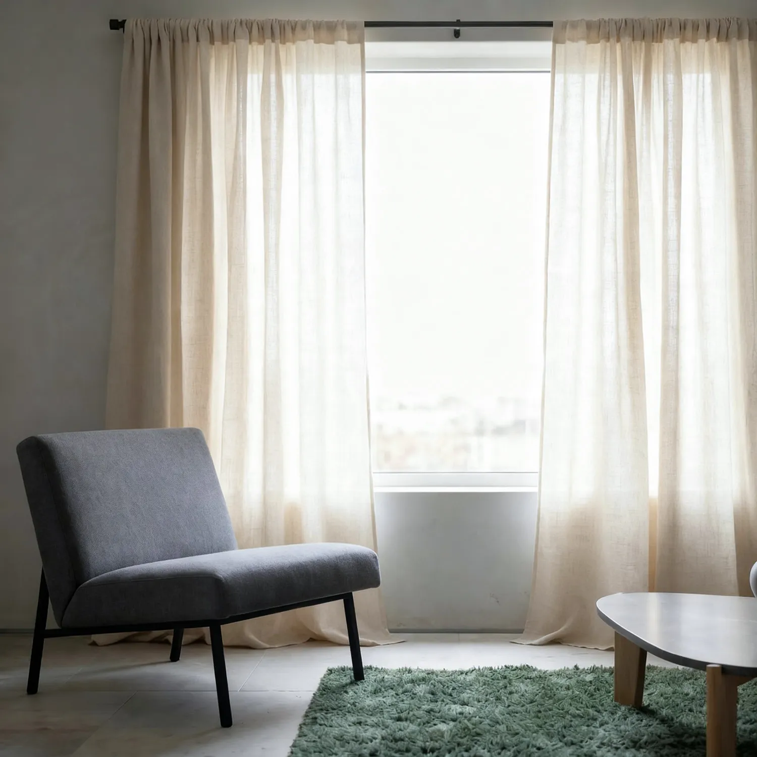 Gardiner 2-pk - Linmixgardin Lumira (krem)