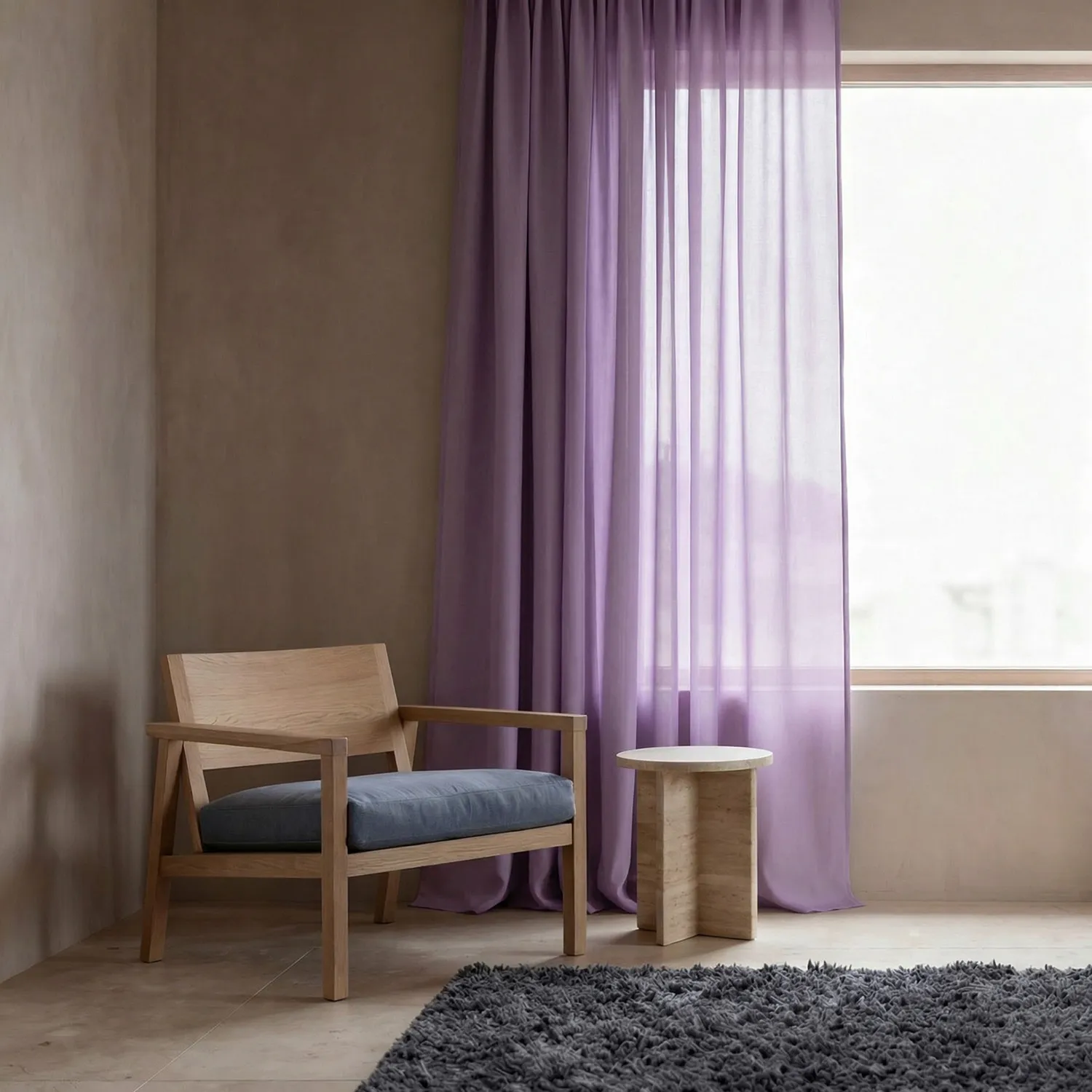 Gardiner 2-pk - Linmixgardin Lumira (lilla)