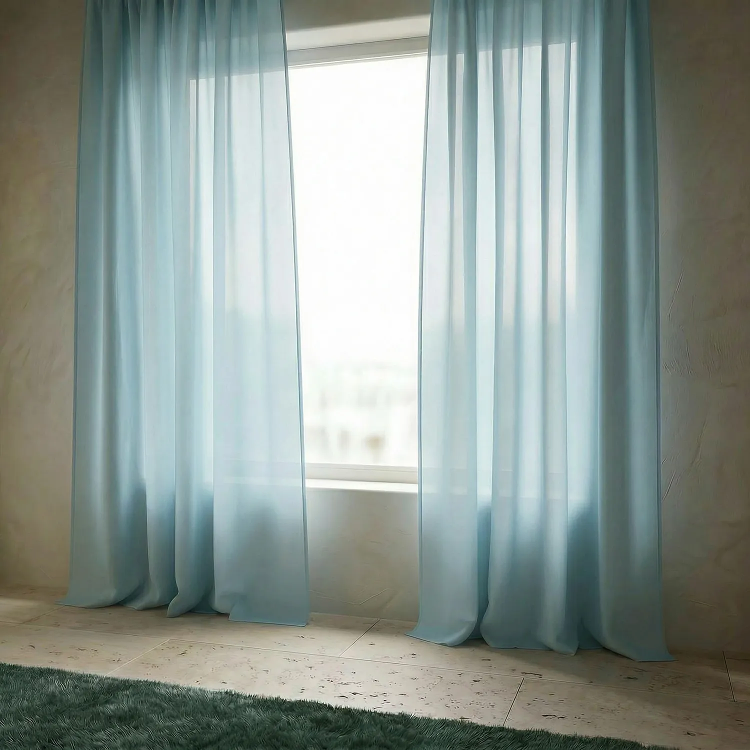 Gardiner 2-pk - Linmixgardin Lumira (lyseblått)