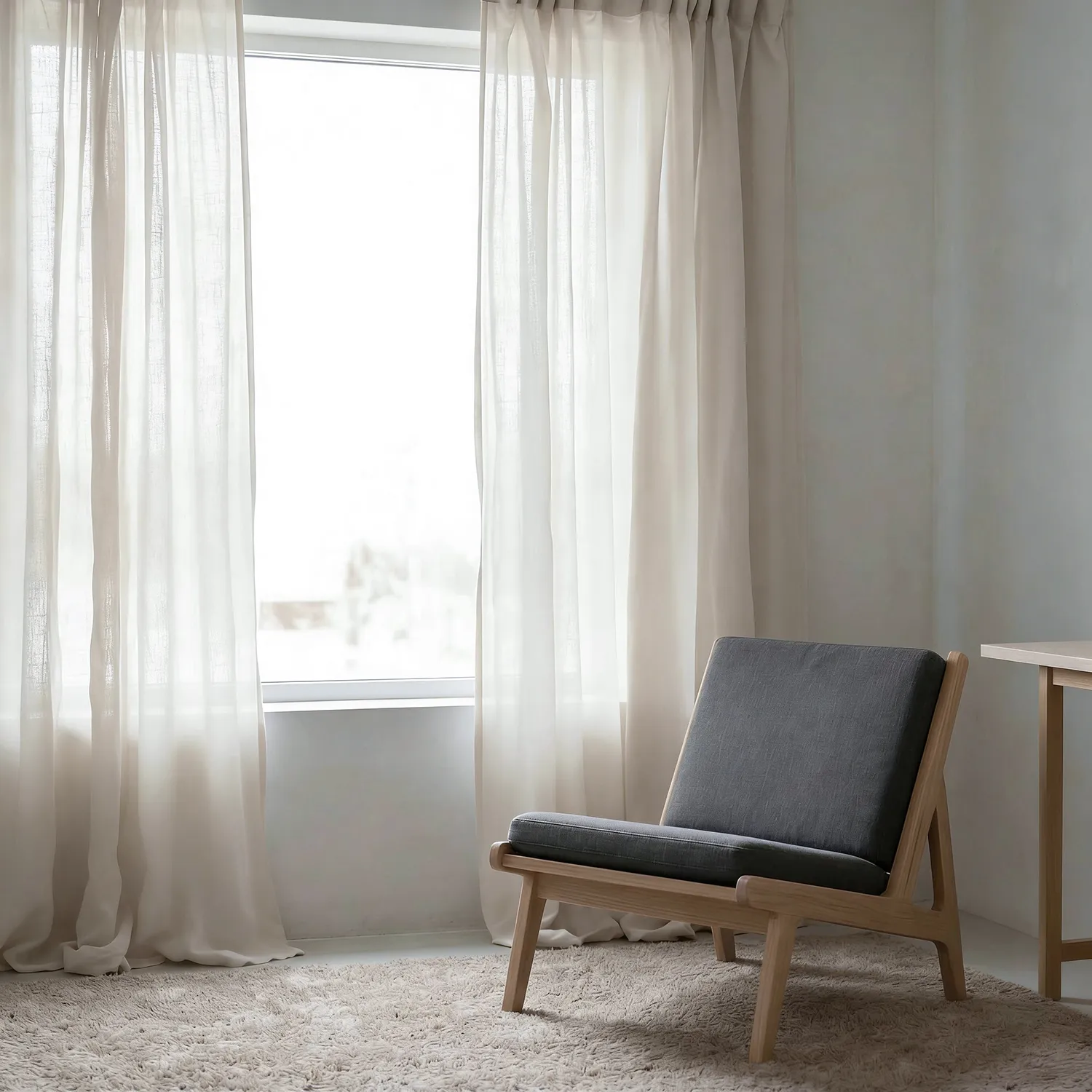 Gardiner 2-pk - Linmixgardin Lumira (hvit)