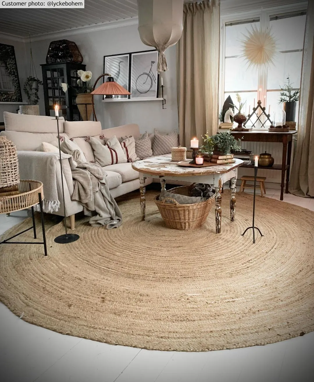Runde tepper - San Francisco (jute)