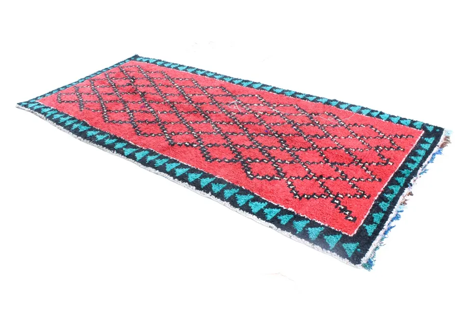 Marokkansk Boucherouite-teppe 370 x 170 cm