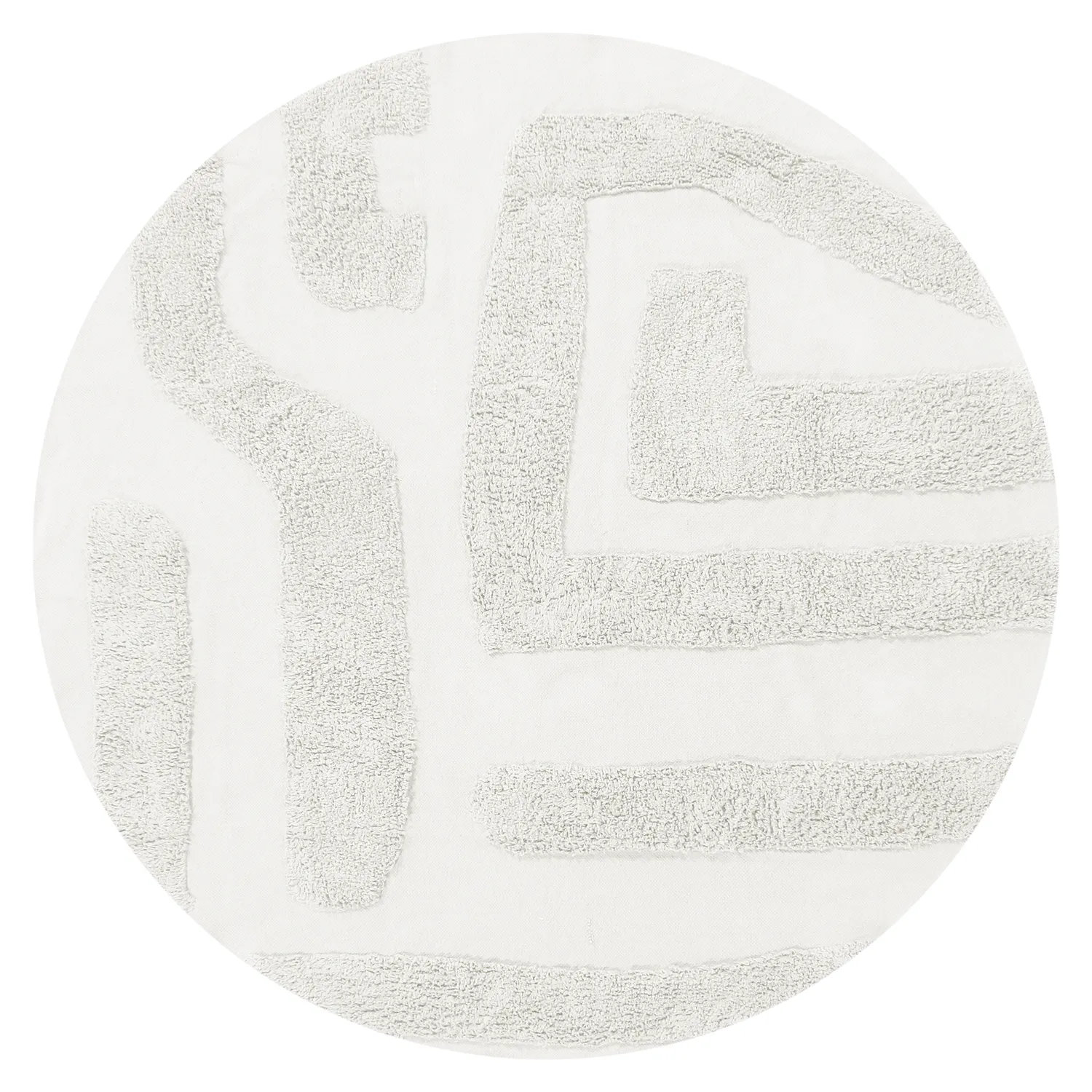 Runde tepper - Alexa Natural Cotton Shaggy (offwhite)