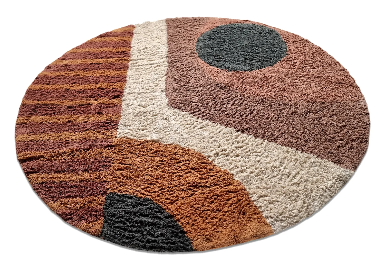 Runde tepper - Alpe Natural Cotton Shaggy (multi)