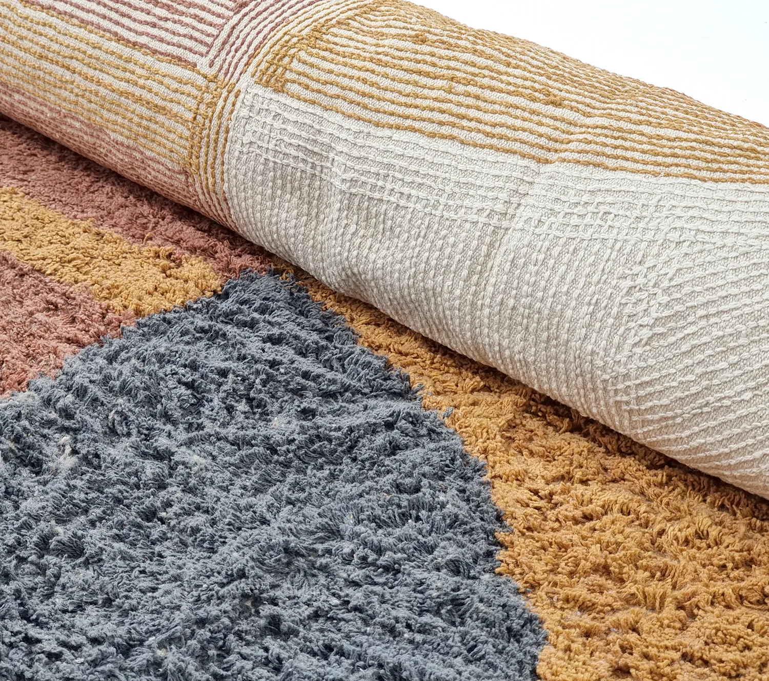 Runde tepper - Alpe Natural Cotton Shaggy (multi)