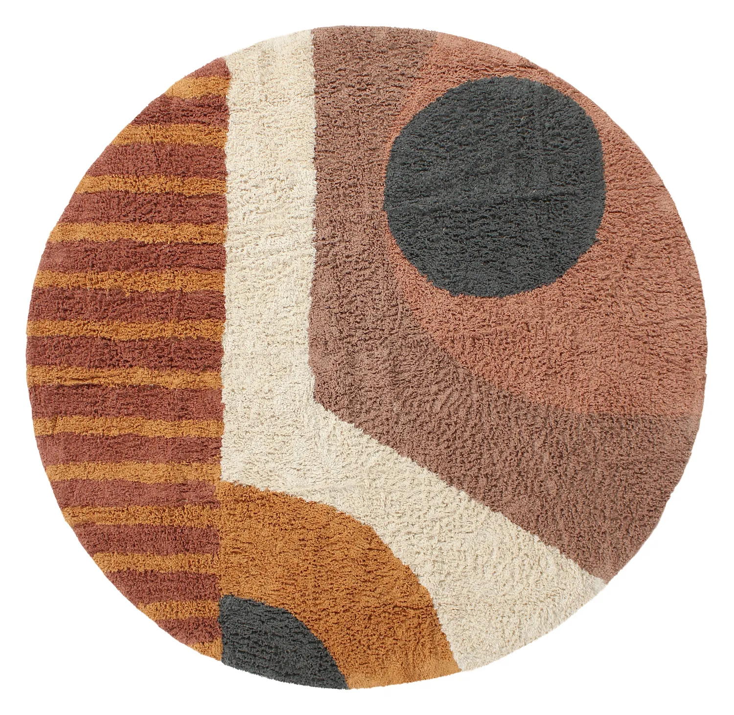 Runde tepper - Alpe Natural Cotton Shaggy (multi)