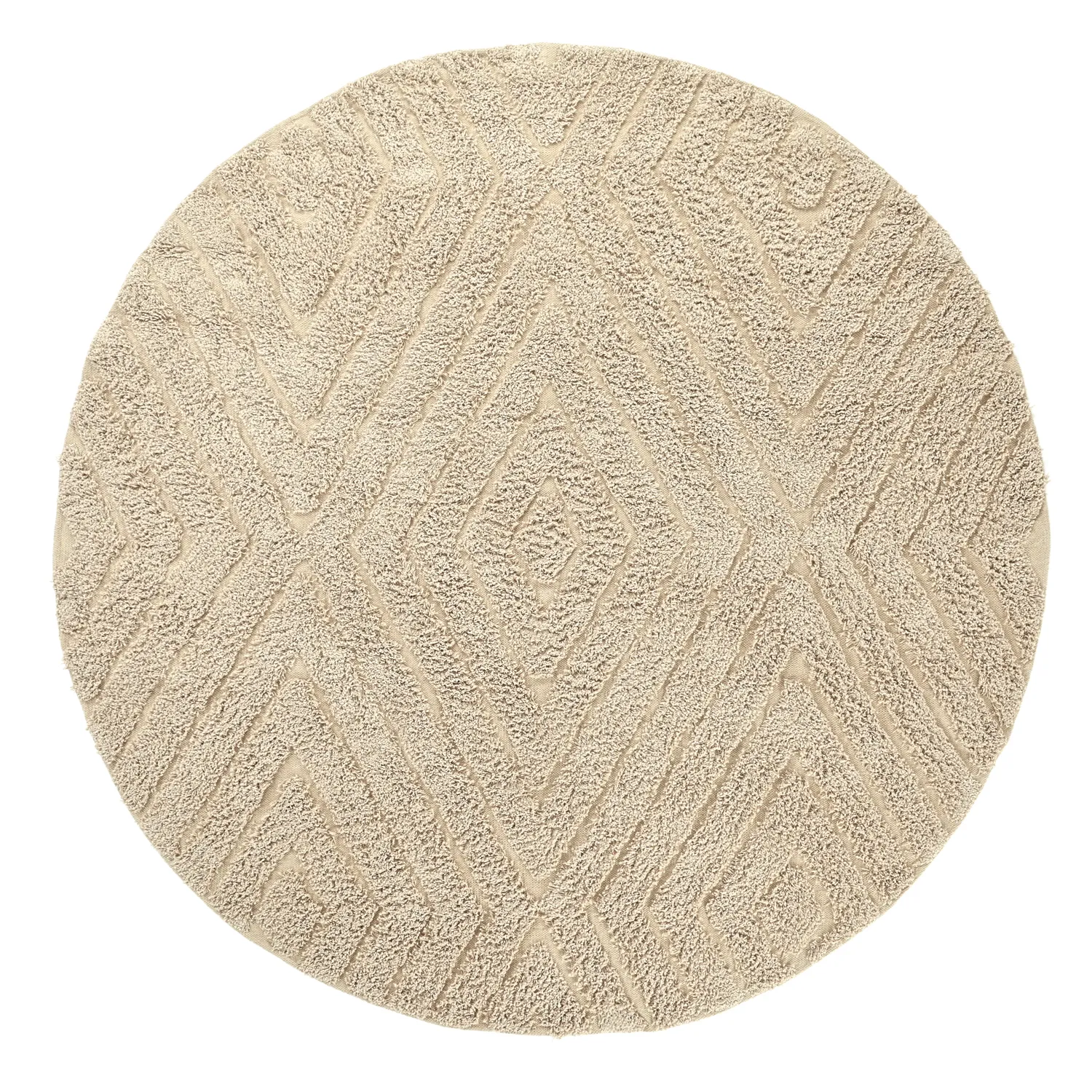 Runde tepper - Amberley Natural Cotton Shaggy (beige)