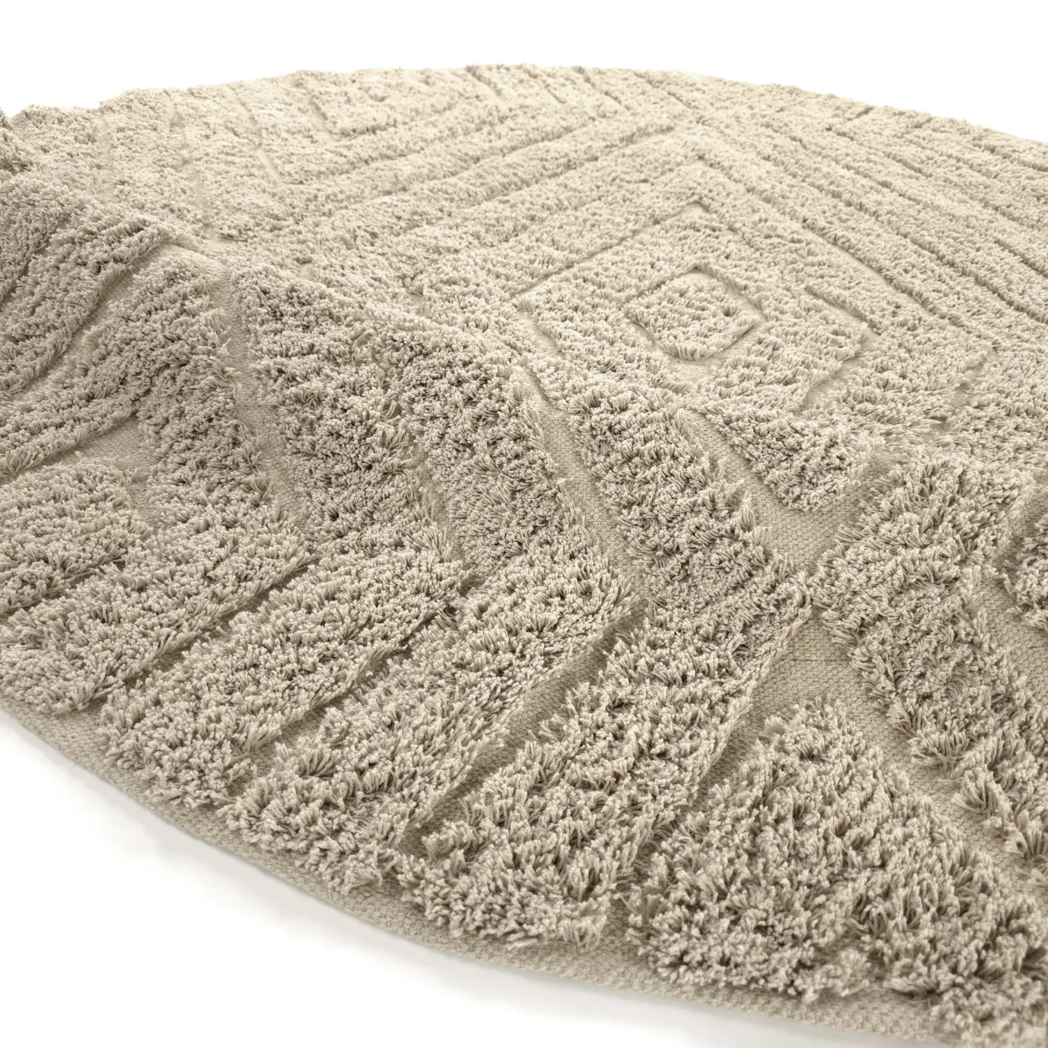 Runde tepper - Amberley Natural Cotton Shaggy (beige)