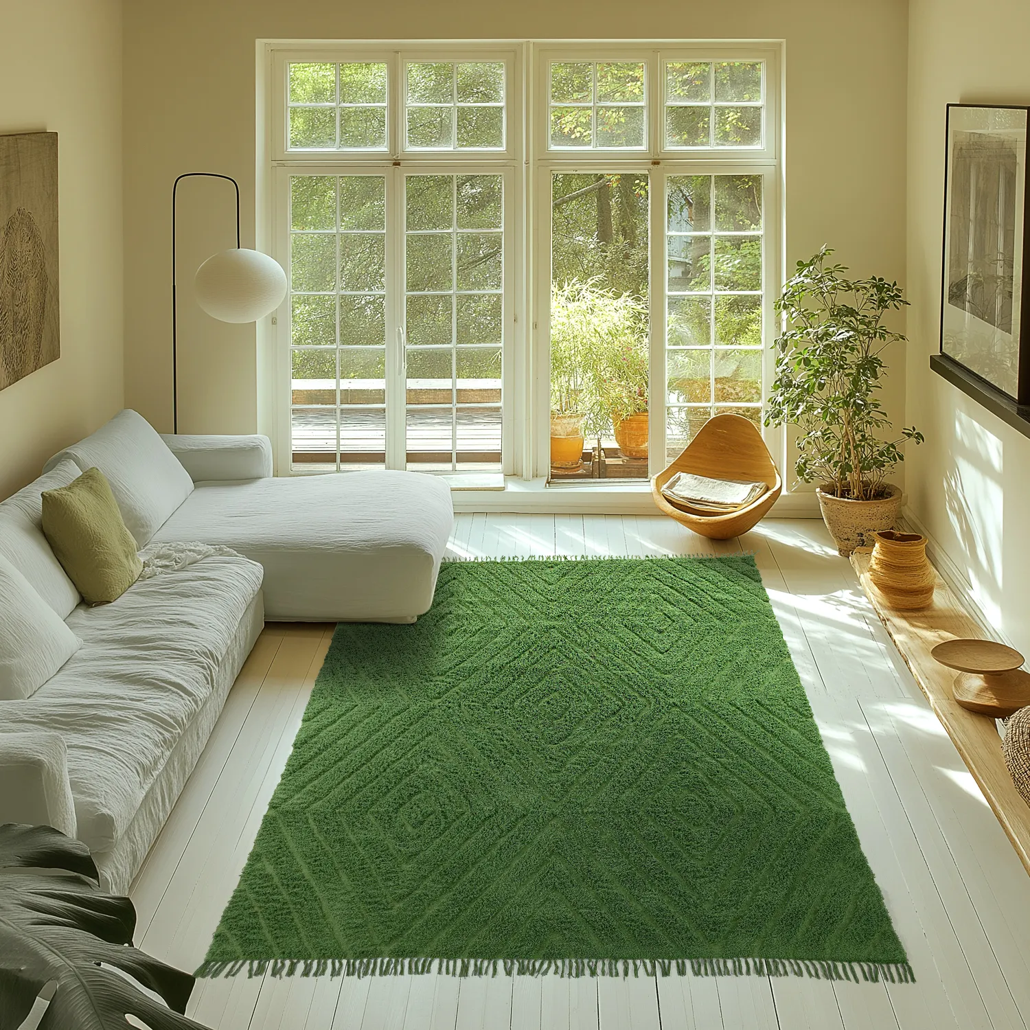 Ryetepper - Amberley Natural Cotton Shaggy (grønn)