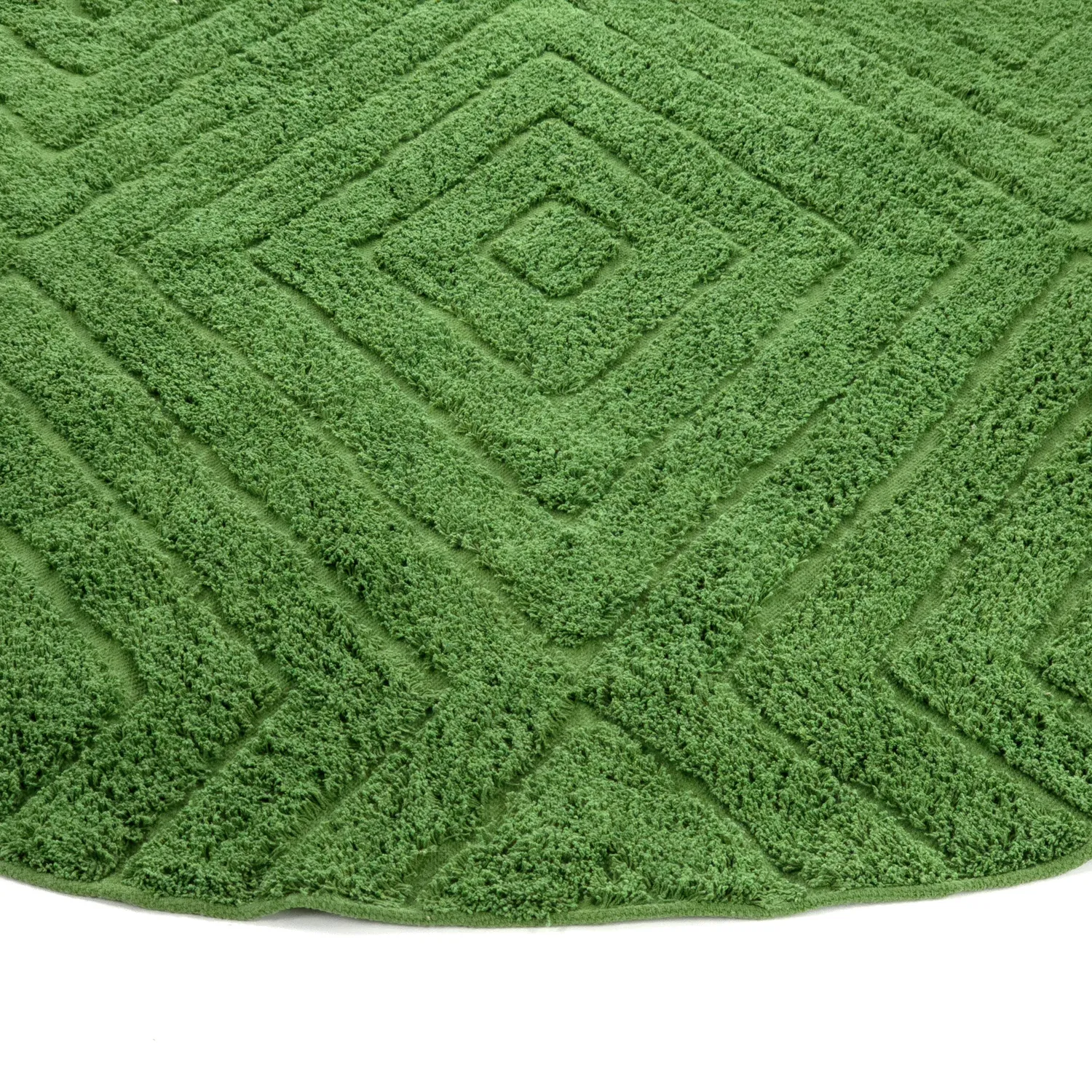 Runde tepper - Amberley Natural Cotton Shaggy (grønn)