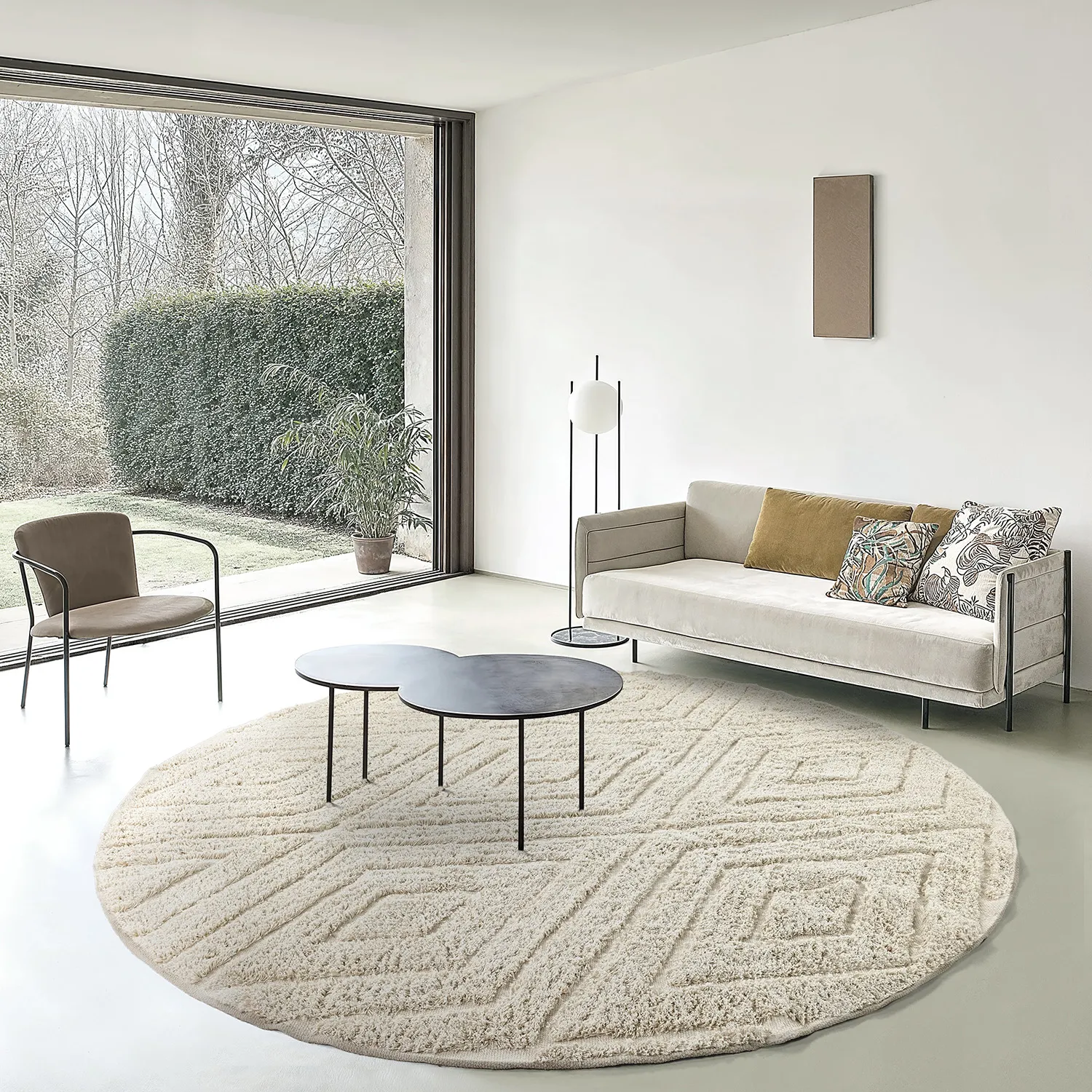 Runde tepper - Amberley Natural Cotton Shaggy (off-white)
