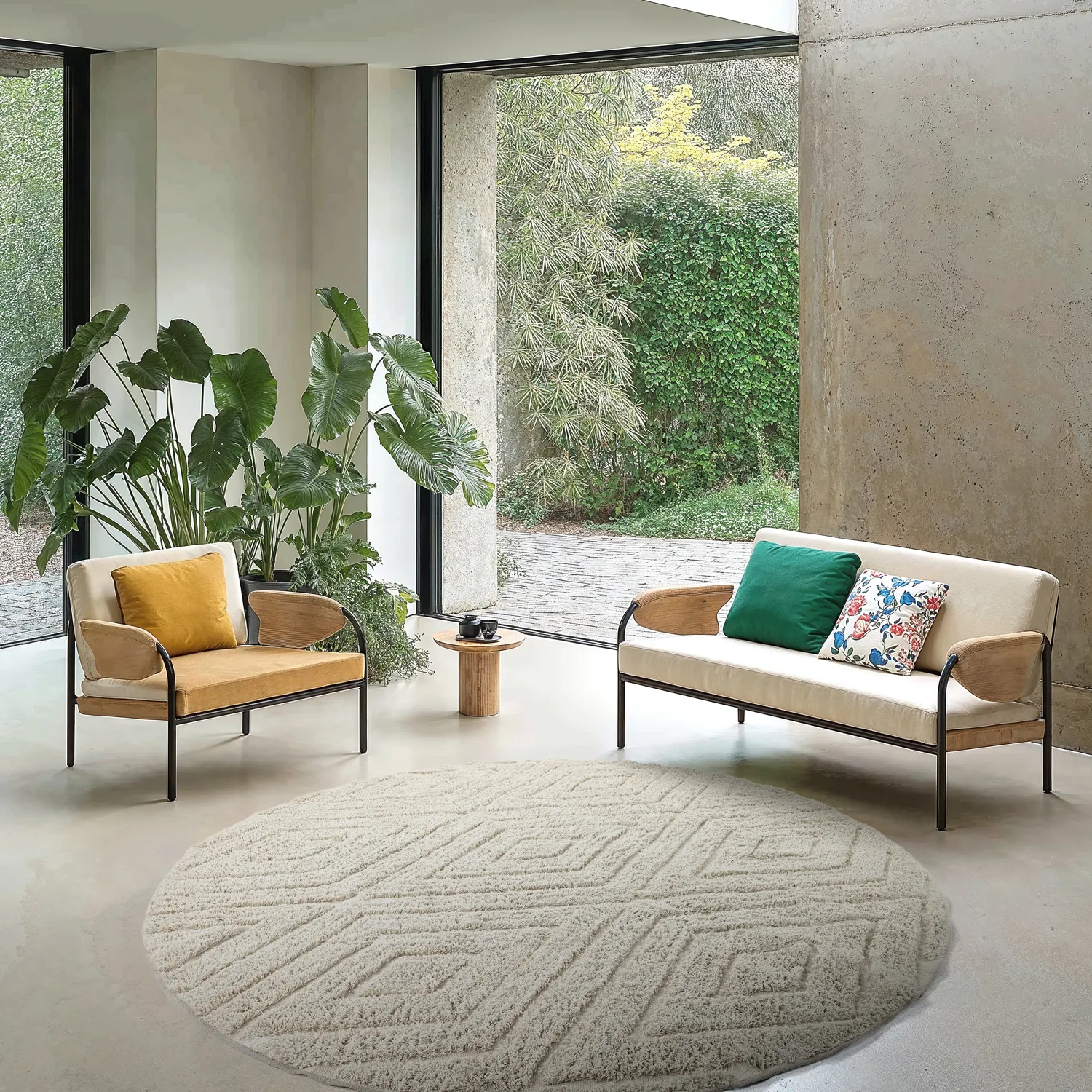 Runde tepper - Amberley Natural Cotton Shaggy (off-white)
