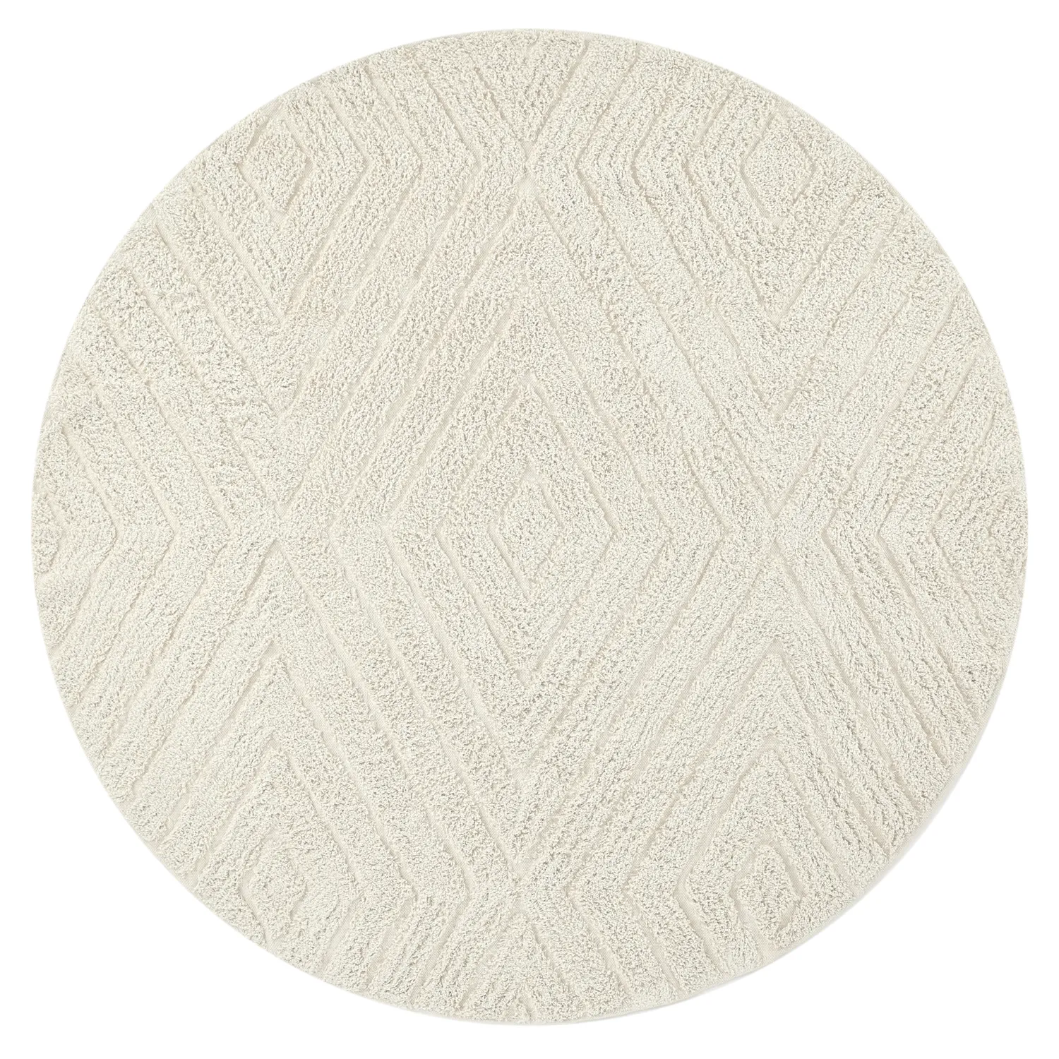 Runde tepper - Amberley Natural Cotton Shaggy (off-white)