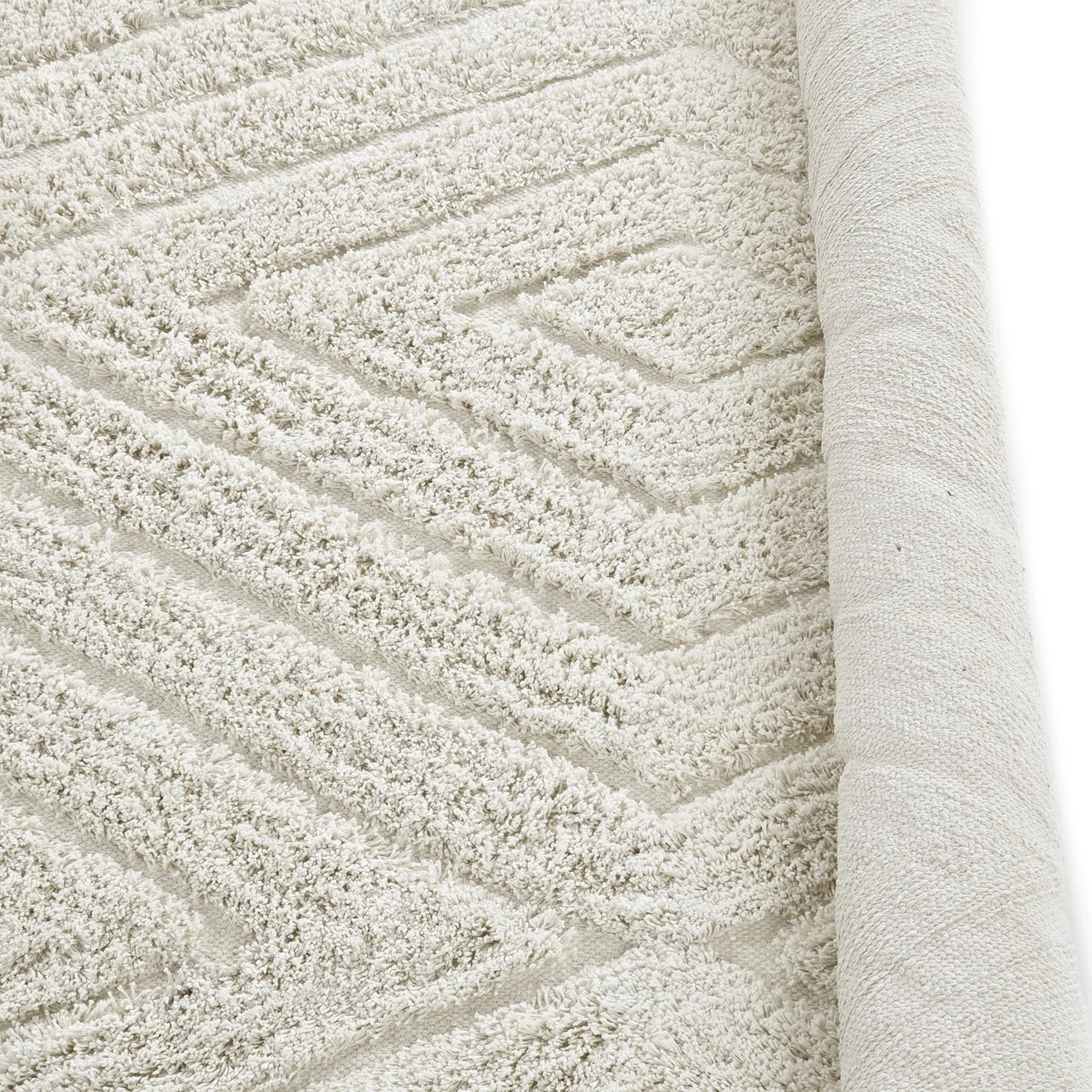 Runde tepper - Amberley Natural Cotton Shaggy (off-white)