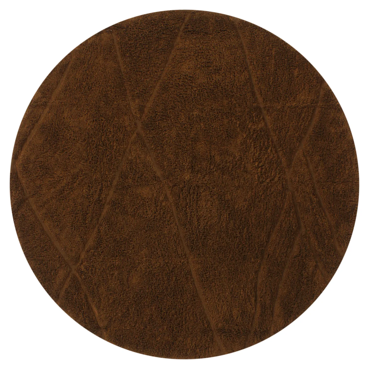 Runde tepper - Andrea Natural Cotton Shaggy (brun)