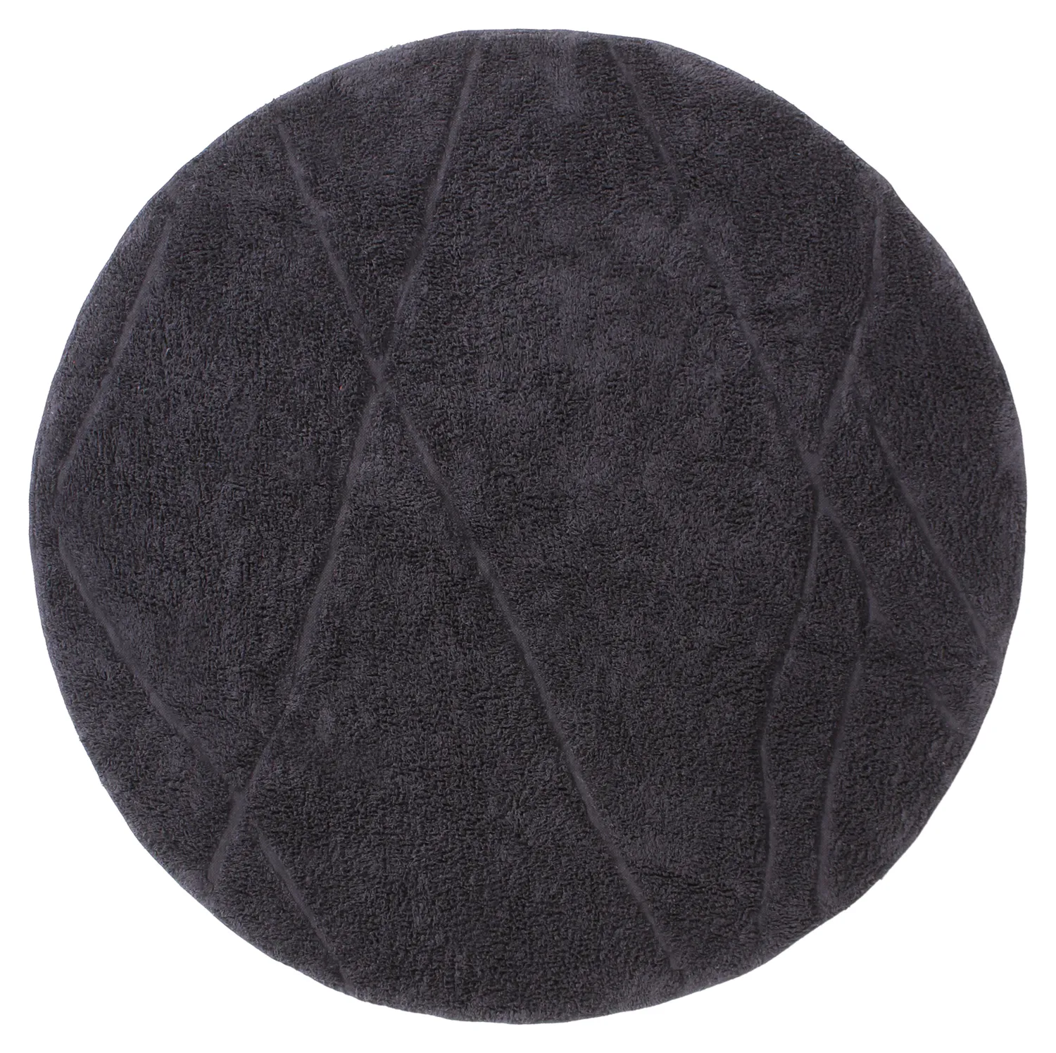 Runde tepper - Andrea Natural Cotton Shaggy (svart)
