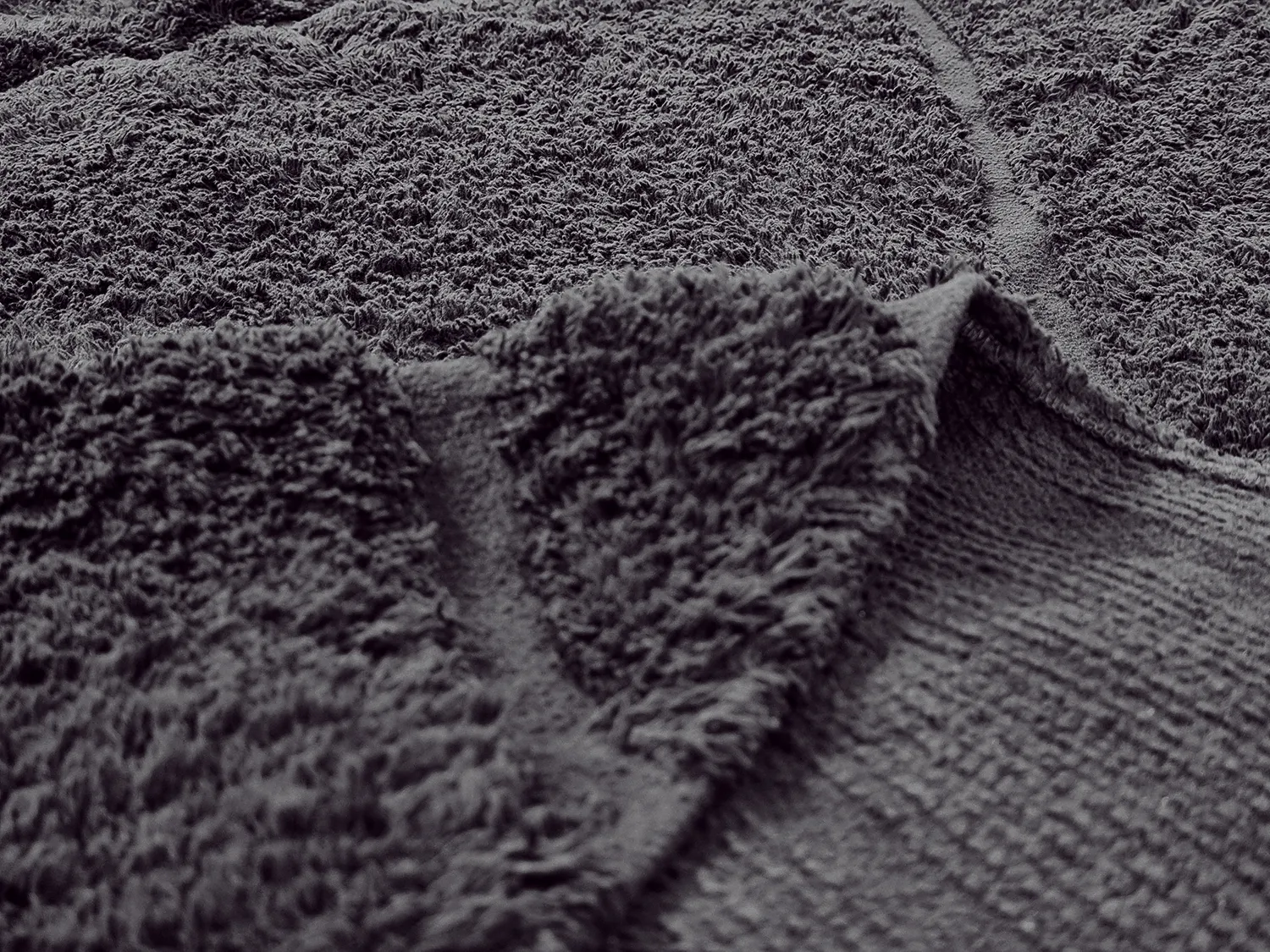 Runde tepper - Andrea Natural Cotton Shaggy (svart)