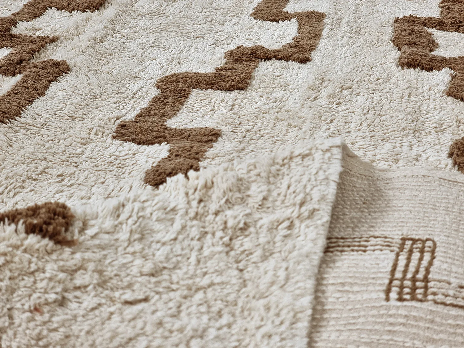 Runde tepper - Arlon Natural Cotton Shaggy (beige)