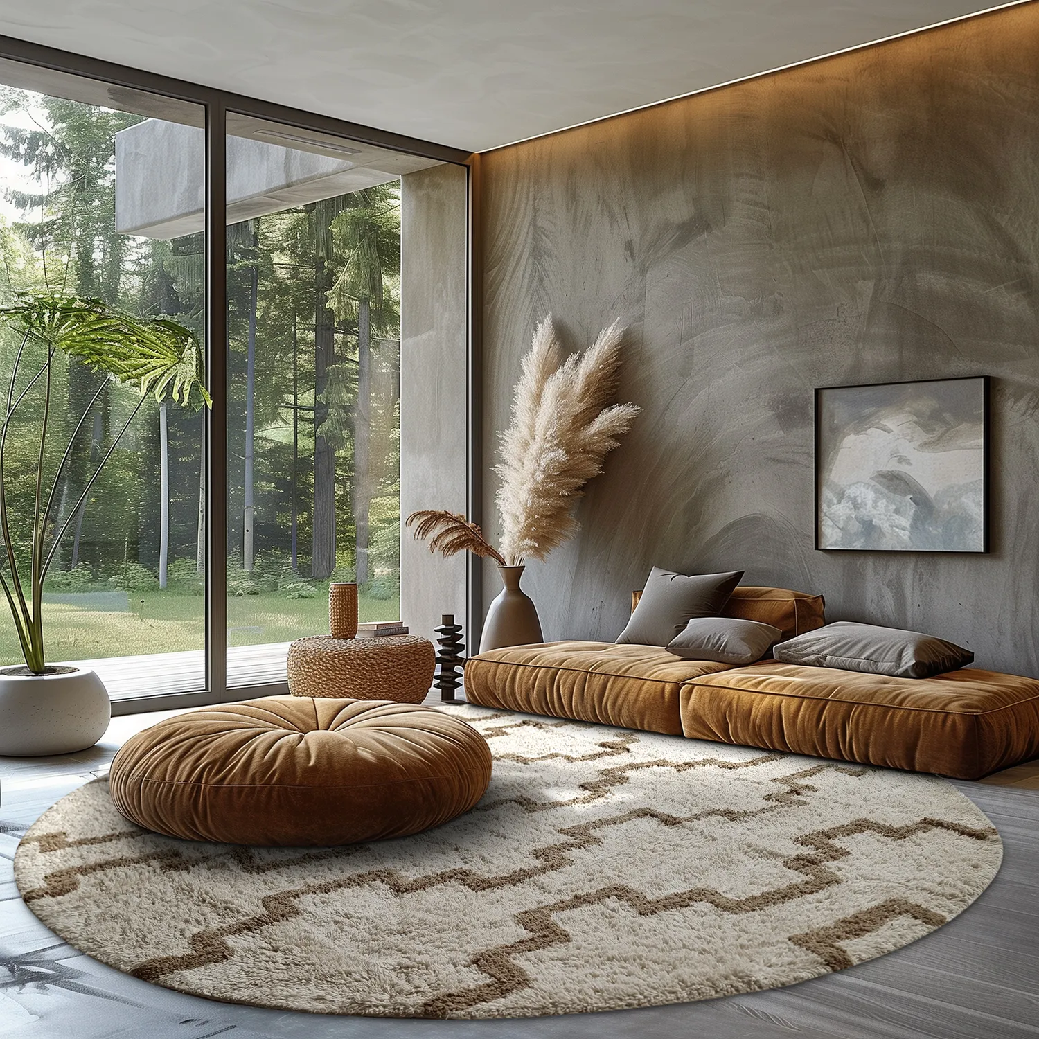 Runde tepper - Arlon Natural Cotton Shaggy (beige)