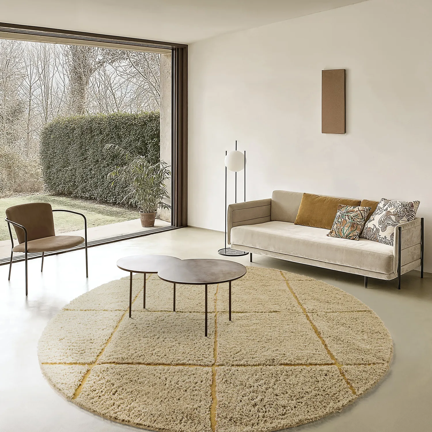 Runde tepper - Bellevue Natural Cotton Shaggy (beige/brun)