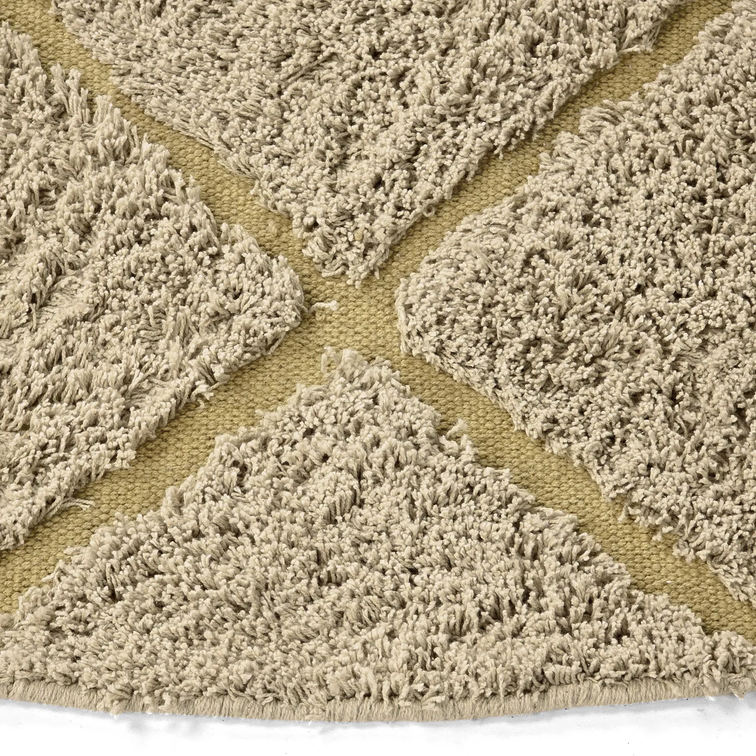 Runde tepper - Bellevue Natural Cotton Shaggy (beige/brun)