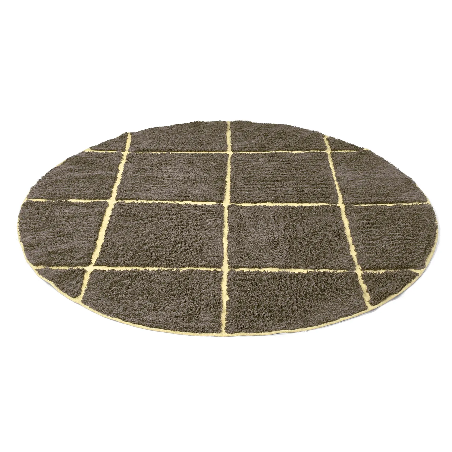 Runde tepper - Bellevue Natural Cotton Shaggy (brun/gul)