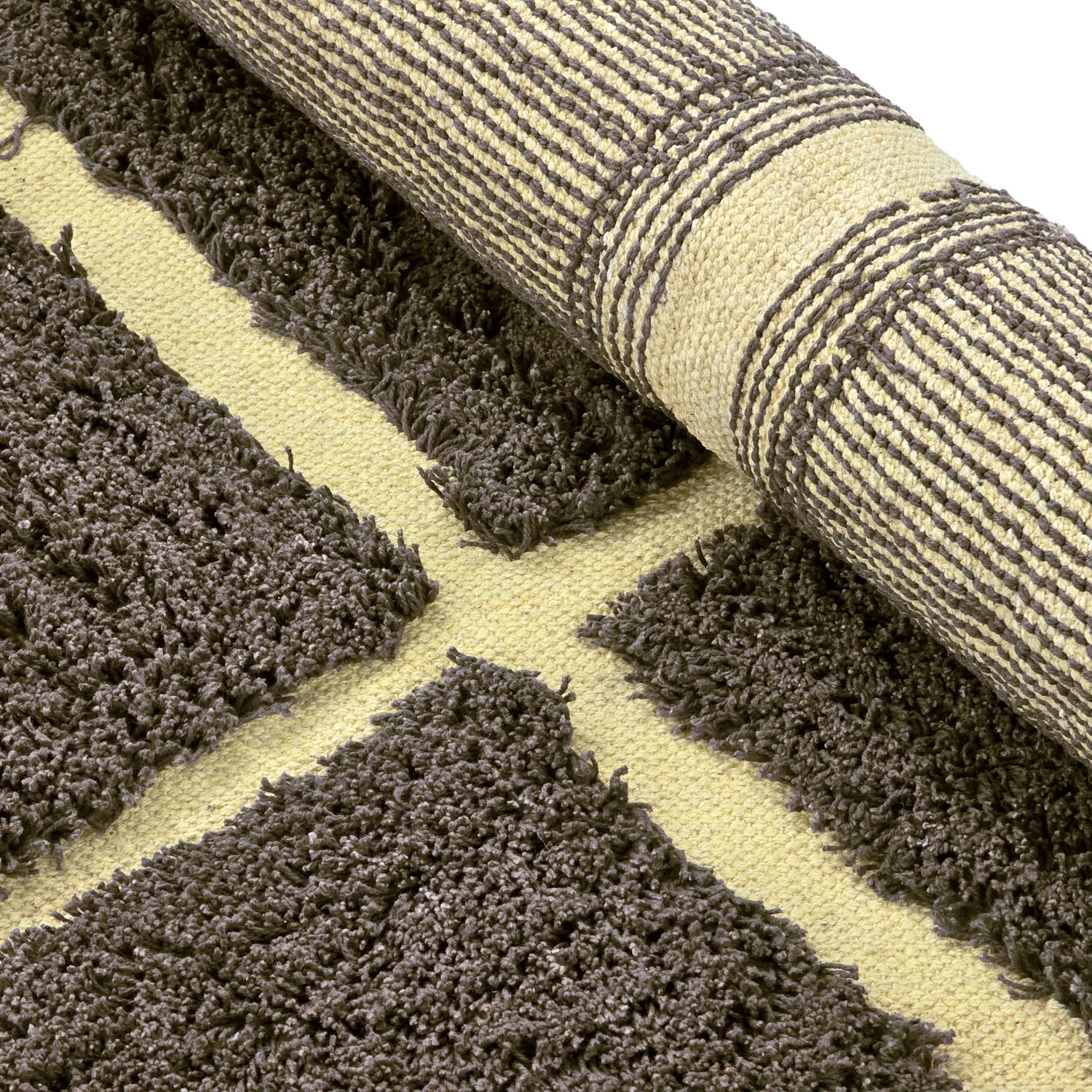 Runde tepper - Bellevue Natural Cotton Shaggy (brun/gul)