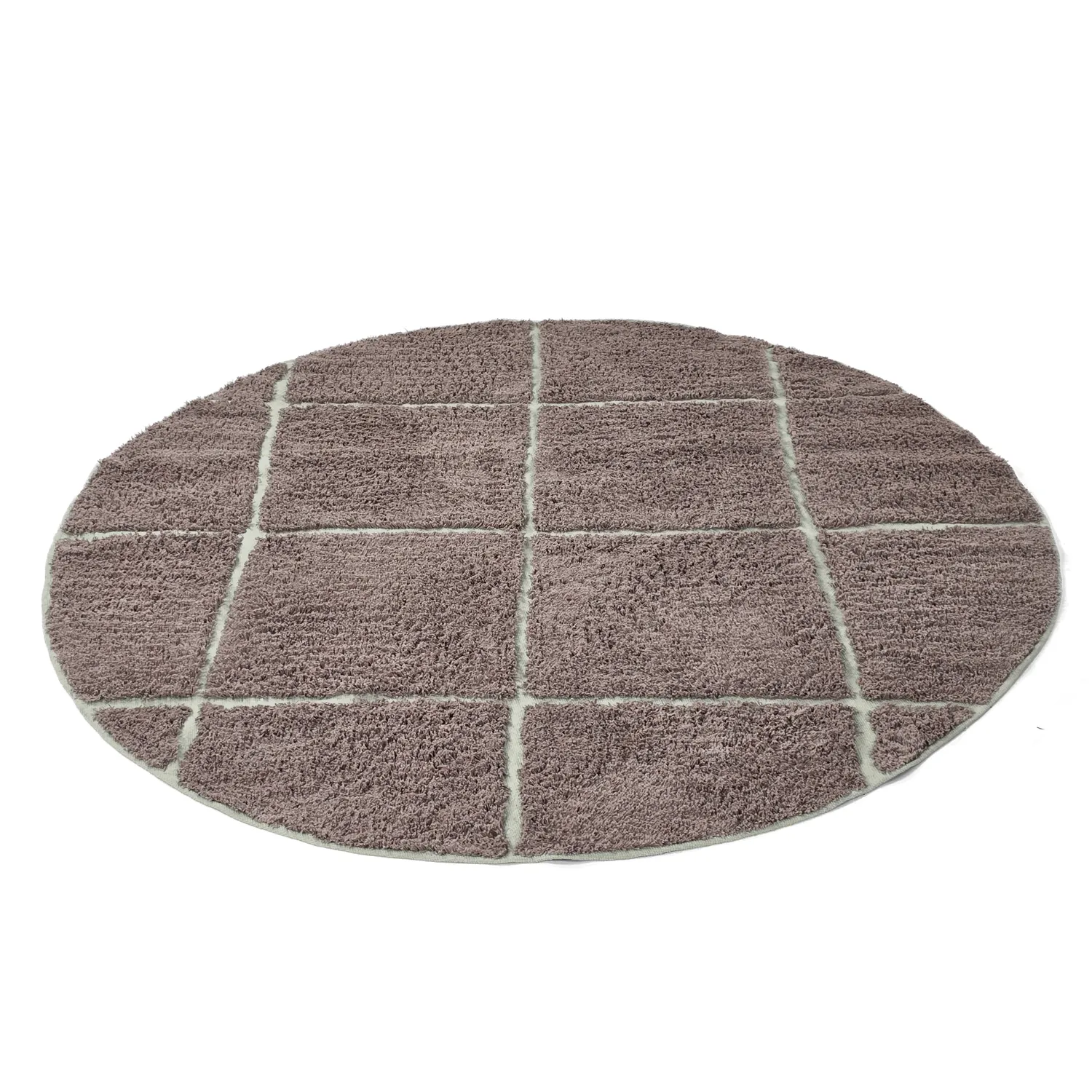 Runde tepper - Bellevue Natural Cotton Shaggy (taupe/grønn)