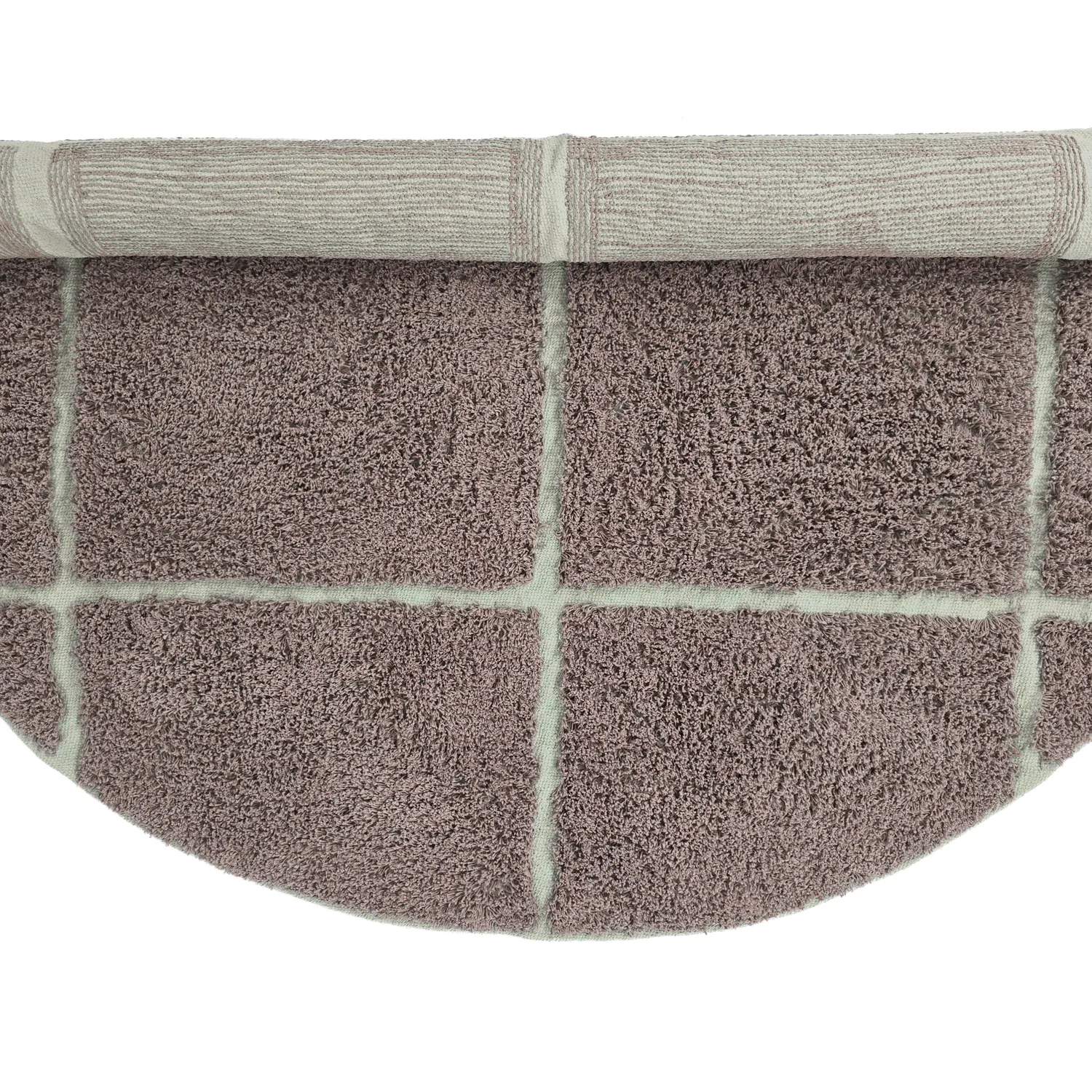 Runde tepper - Bellevue Natural Cotton Shaggy (taupe/grønn)