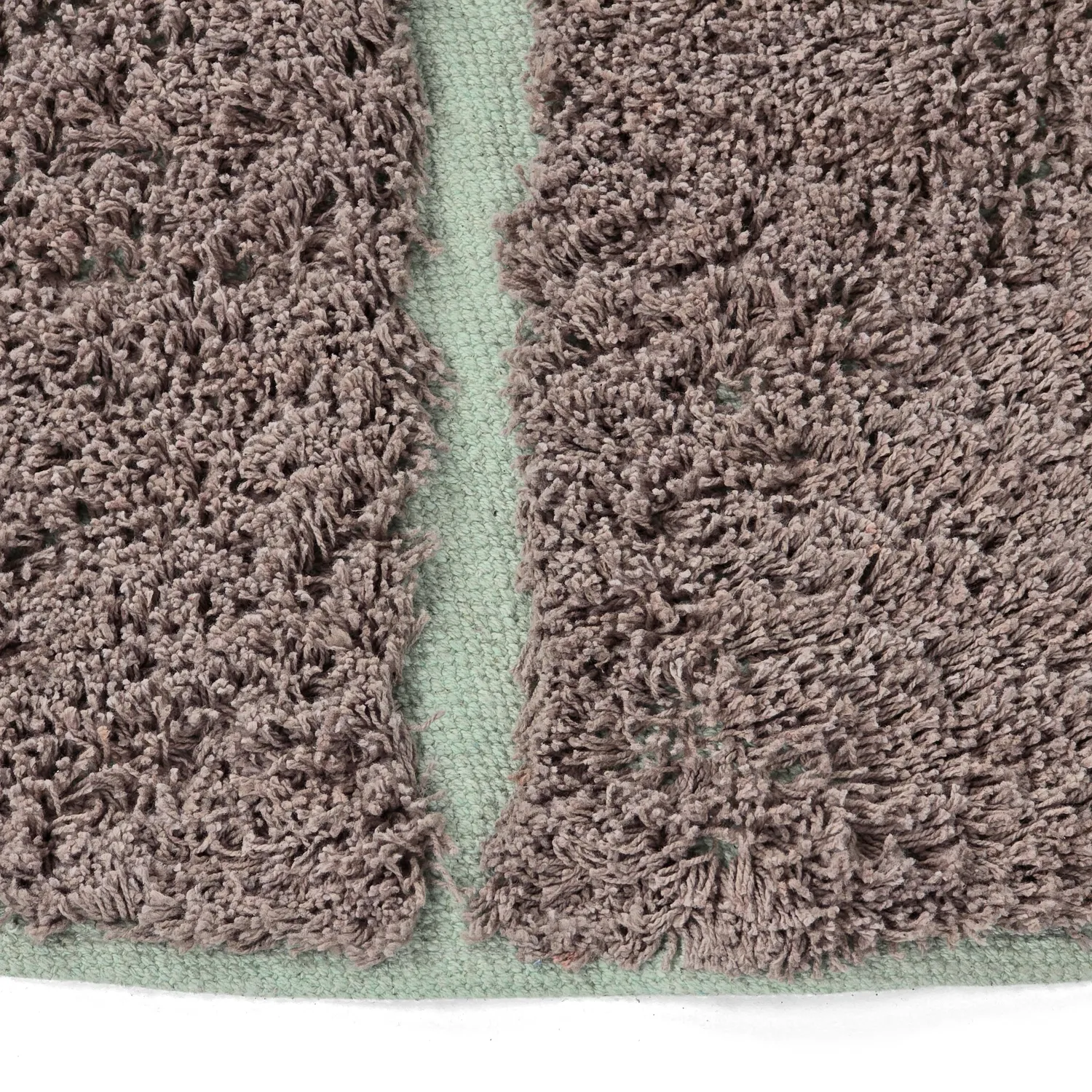 Runde tepper - Bellevue Natural Cotton Shaggy (taupe/grønn)